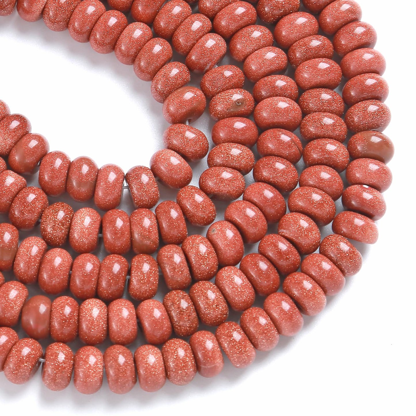 76pcs 5x8mm Natural Stone Gold Sandstone Rondelle Spacer Loose Beads Abacus Disk Stone Round Loose Gemstone Beads for Jewelry Making DIY Bracelet Necklace