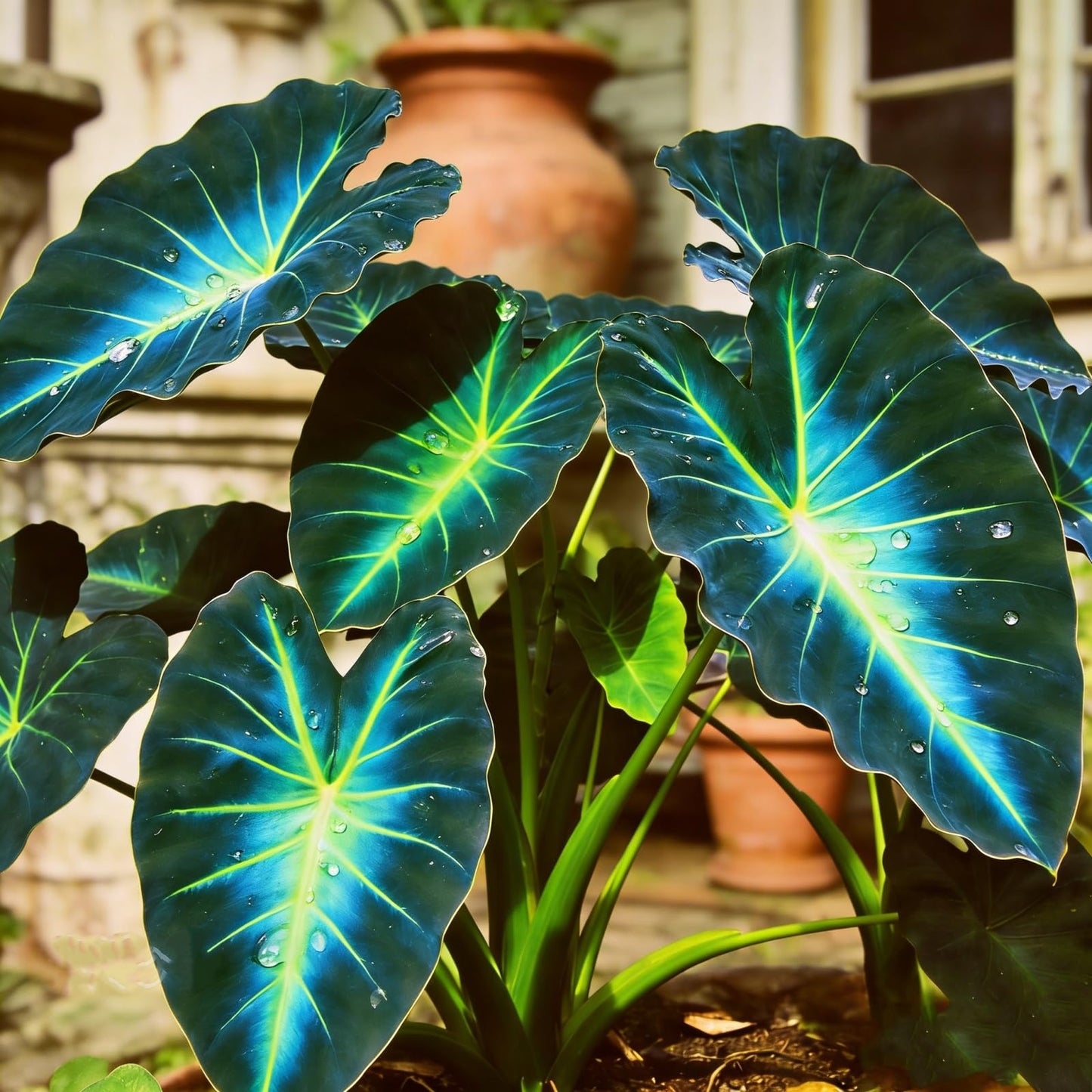 mkiytfdn Elephant Ear,Giant Tropical Foliage for Year After Year Garden Growth-6BULBS-B