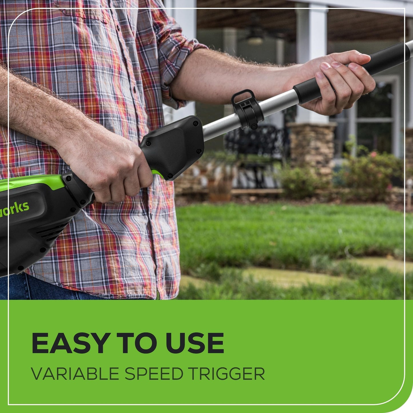 Greenworks 80V 10" Brushless Cordless Polesaw (Great For Pruning and Trimming Branches / 75+ Compatible Tools), 2.0Ah Battery and Charger