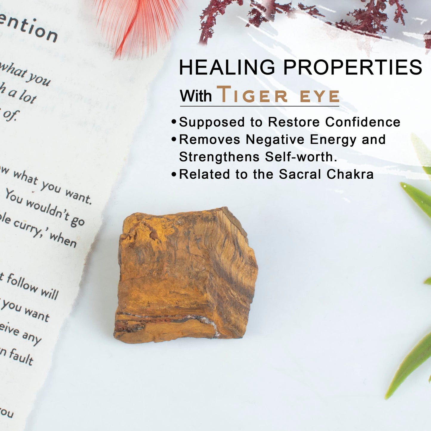 "300+ Carats, 1 Pc Tiger Eye Rock Rough Stone 4050 mm Raw Crystals Rock Crystals and Healing Stones Rough Gemstones Rock Collection for Beginners Used as Crystal Therapy, Meditation, Reiki"