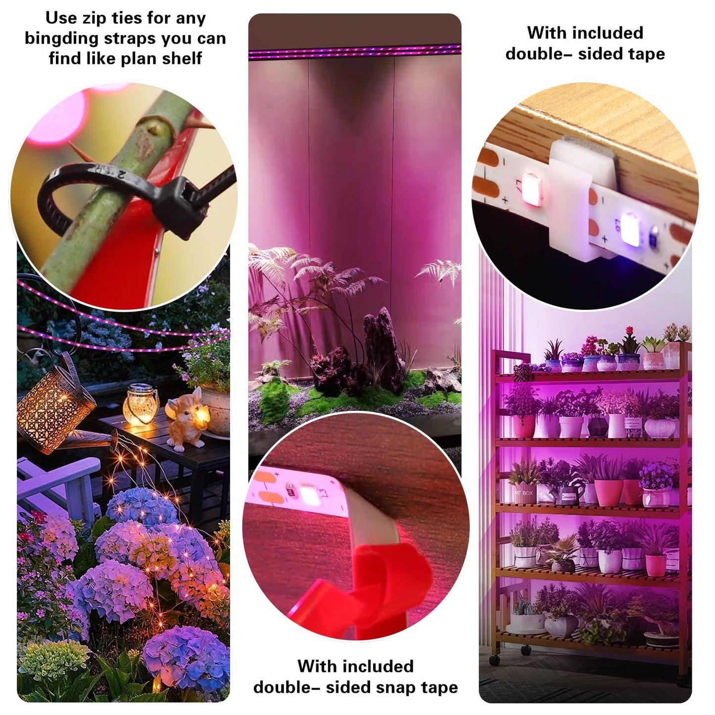 Grow Lights for Indoor Plants，120 LEDs Waterproof led Grow Lights Full Spectrum,USB Plug-in Dimmable Auto On/Off with 3 Timers Plant Light, for Indoor Plants Seeding Veg Flower Growing Lamp(6.56ft)