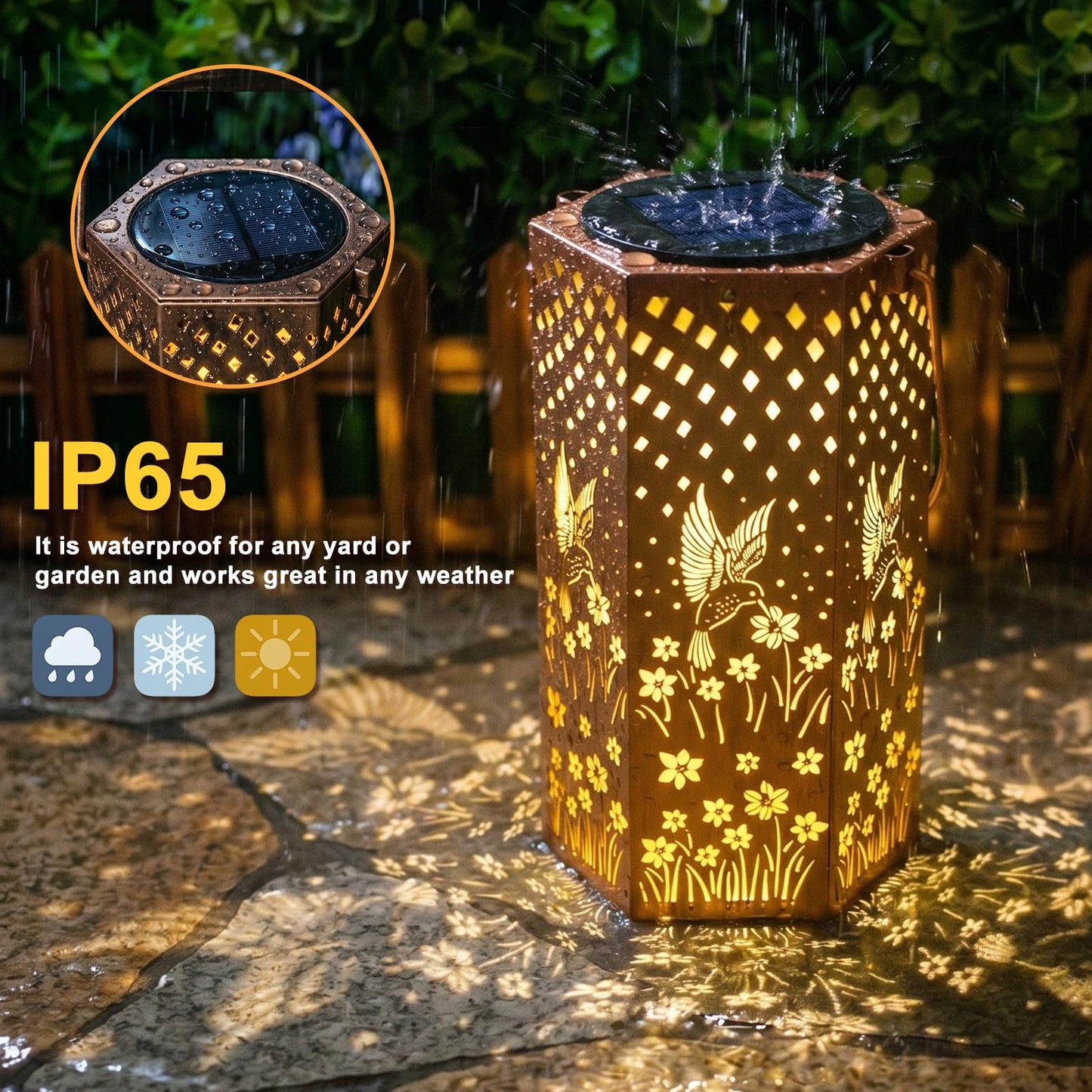 Mothers Day Gifts for Mom Grandma - Birthday Gifts for Women, Hummingbird Solar Lanterns Outdoor Waterproof, Garden Decor for Outside