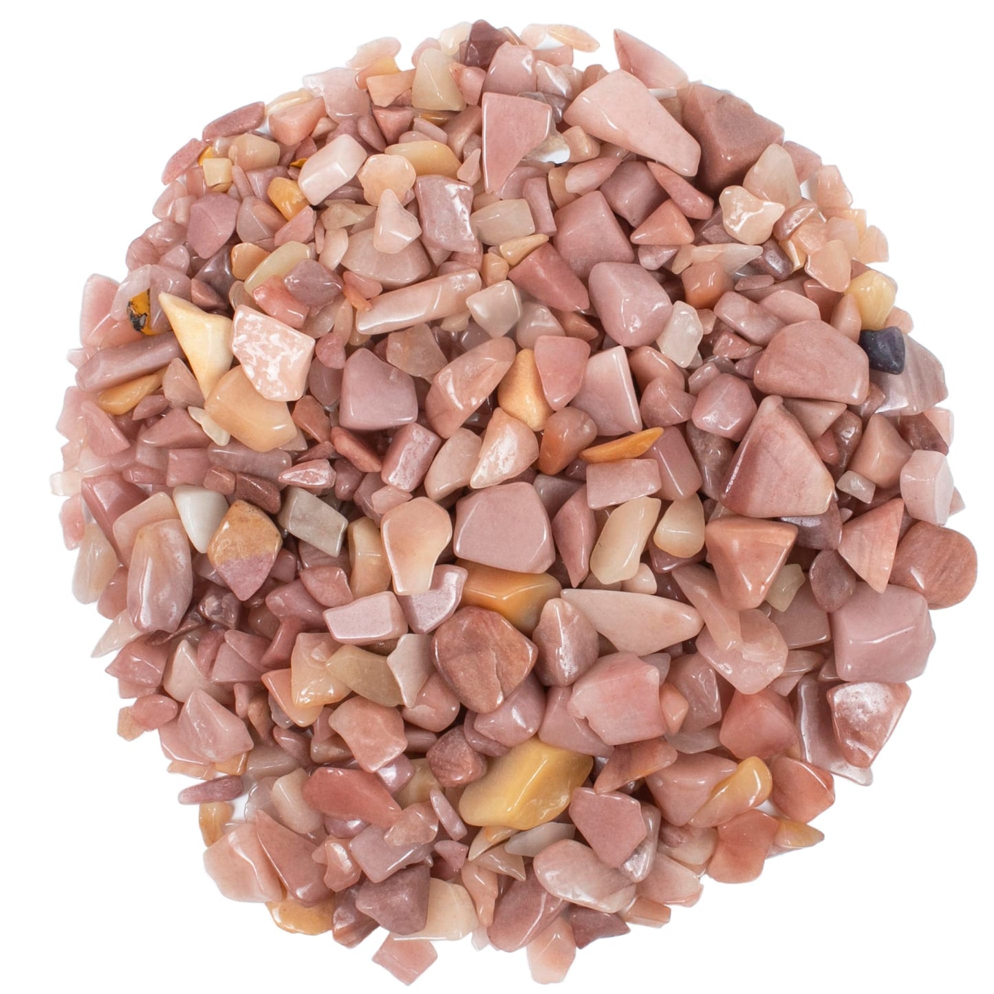 ZAICUS Pink Opal Chips Bulk 1 lb Natural Crushed Crystal Stones for Crafting, Tumbling, Resin Art, Reiki Healing, Meditation, Chakra Energy, Witchcraft Supplies, Valentine Gifts