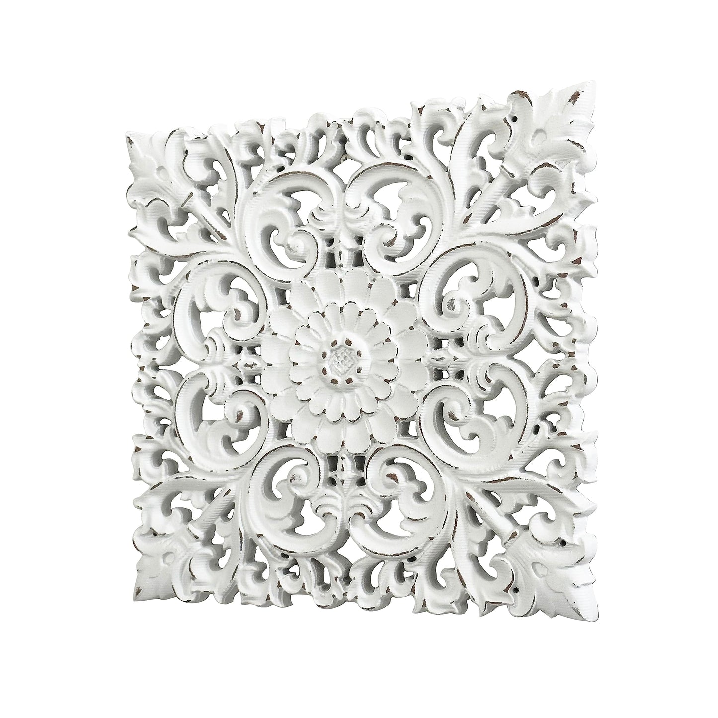 Musanpou Unique Hand Carved Wooden Wall Panels with Hanging Floral Decorations - Rustic Farmhouse Living Room and Bedroom Wall Decoration