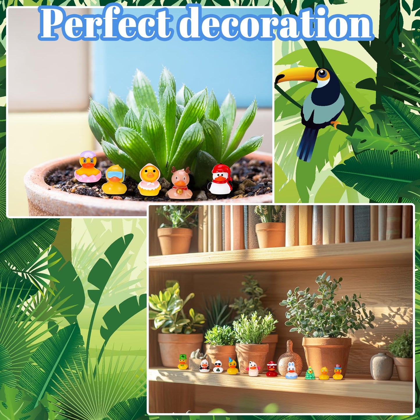 GGSTDDUP 20 Pcs Holiday Mini Resin Ducks Tiny Resin Animals Miniature Duck Figurines Suitable for DIY Cake Ornaments Crafts Moss Landscape Decoration