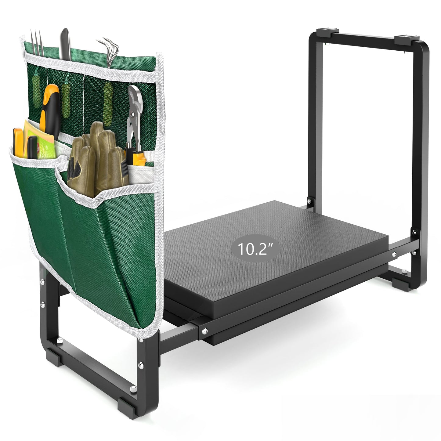 FLINTER Garden Kneeler and Seat, 10.2" Wider Heavy Duty Thick Gardening Bench for Kneeling and Seat - Multifunctional Kneeler Bench, Gardening Gifts for Women, Seniors Grandparents, Black