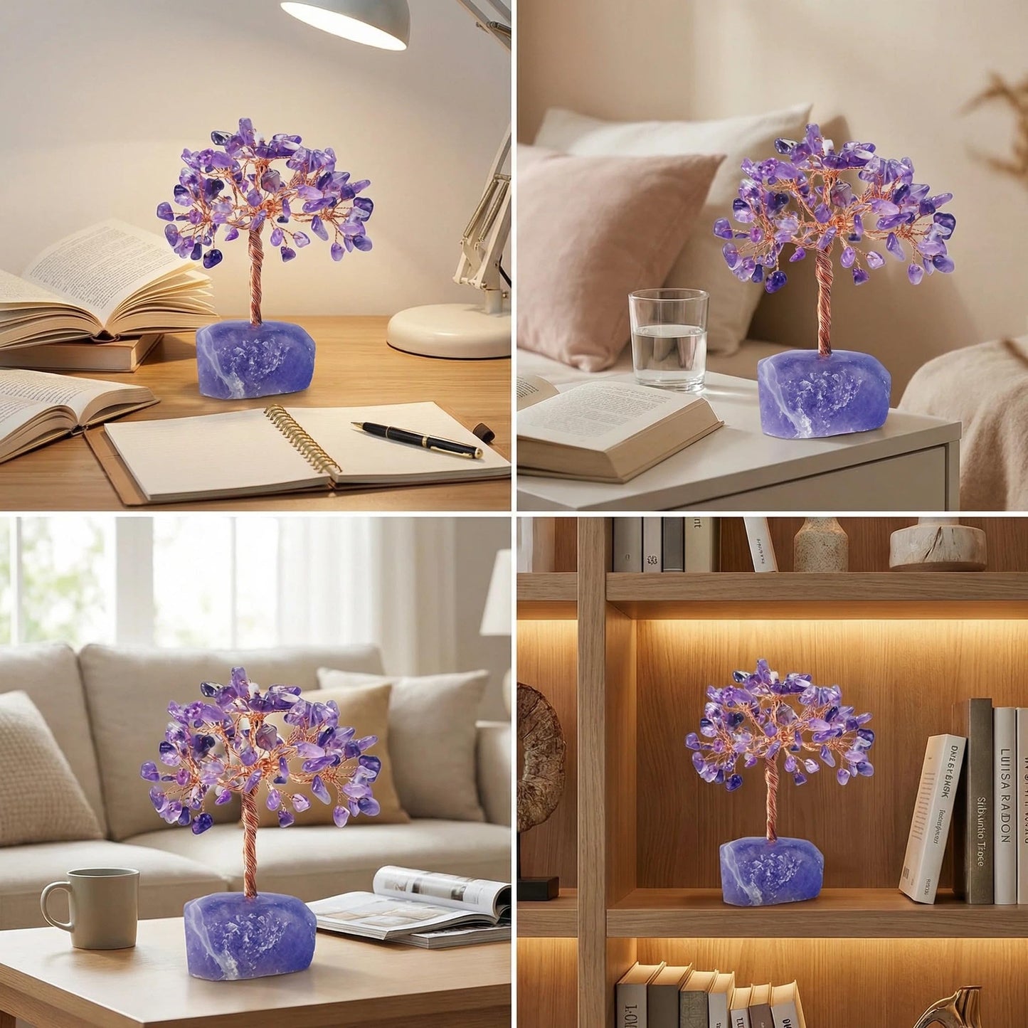 Tree of Life Healing Crystal Trees for Home Decor, Crystal Tree of Life Sister Birthday Gifts Home Decor Birthday Gift for Mom Positive Energy New House Warming Gifts for Women