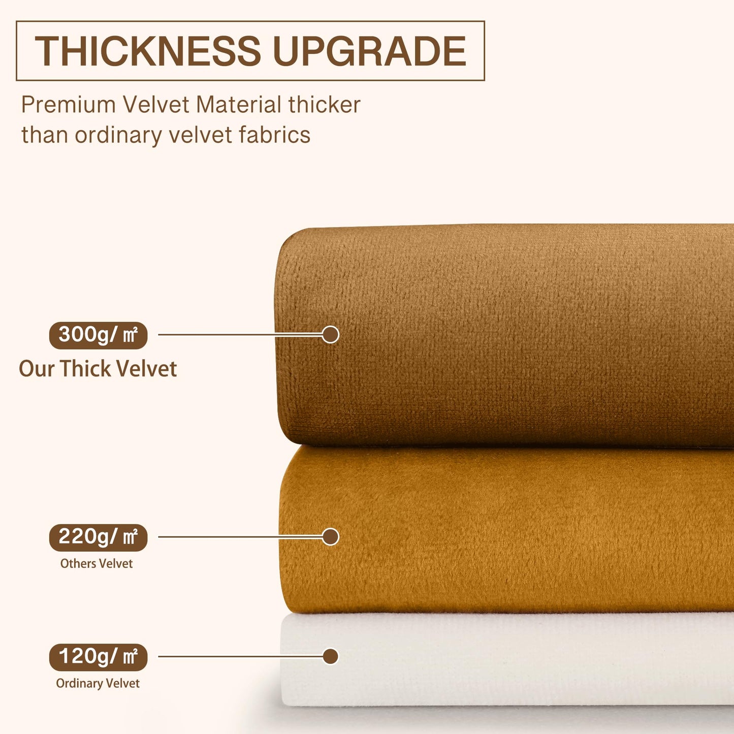 StangH Fall Curtains Burnt Orange Velvet Curtains Luxury Terracotta Thermal Insulated Room Darkening Bedroom Window Drapes for Living Room, Holiday Home Decor for Backdrops, W52 x L84, 2 Panels