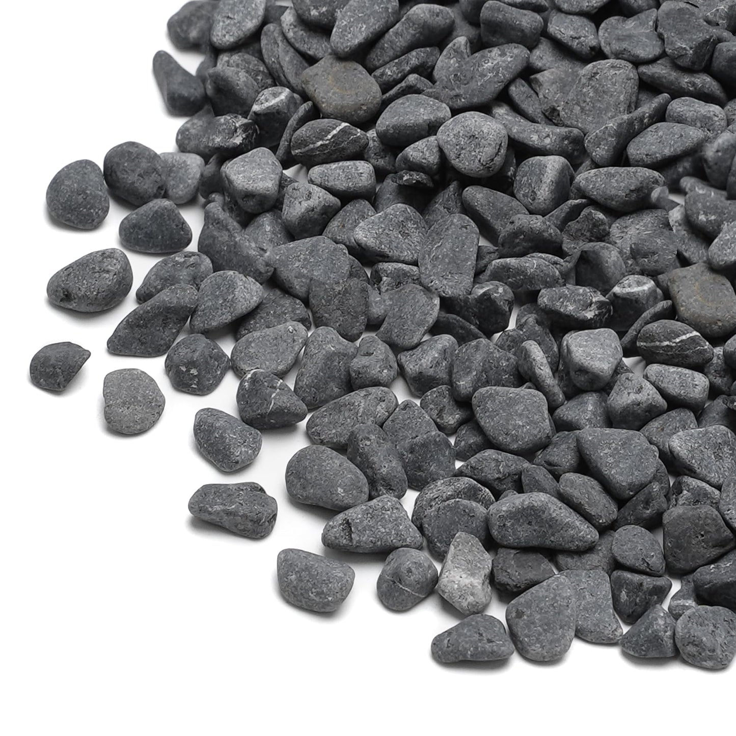 Mr. Fireglass Natural Decorative Gray Bean Pebbles 1/5" Crushed Gravel Stone for Decorating Garden, Succulent Plants and Walkway (2-lb Bag)