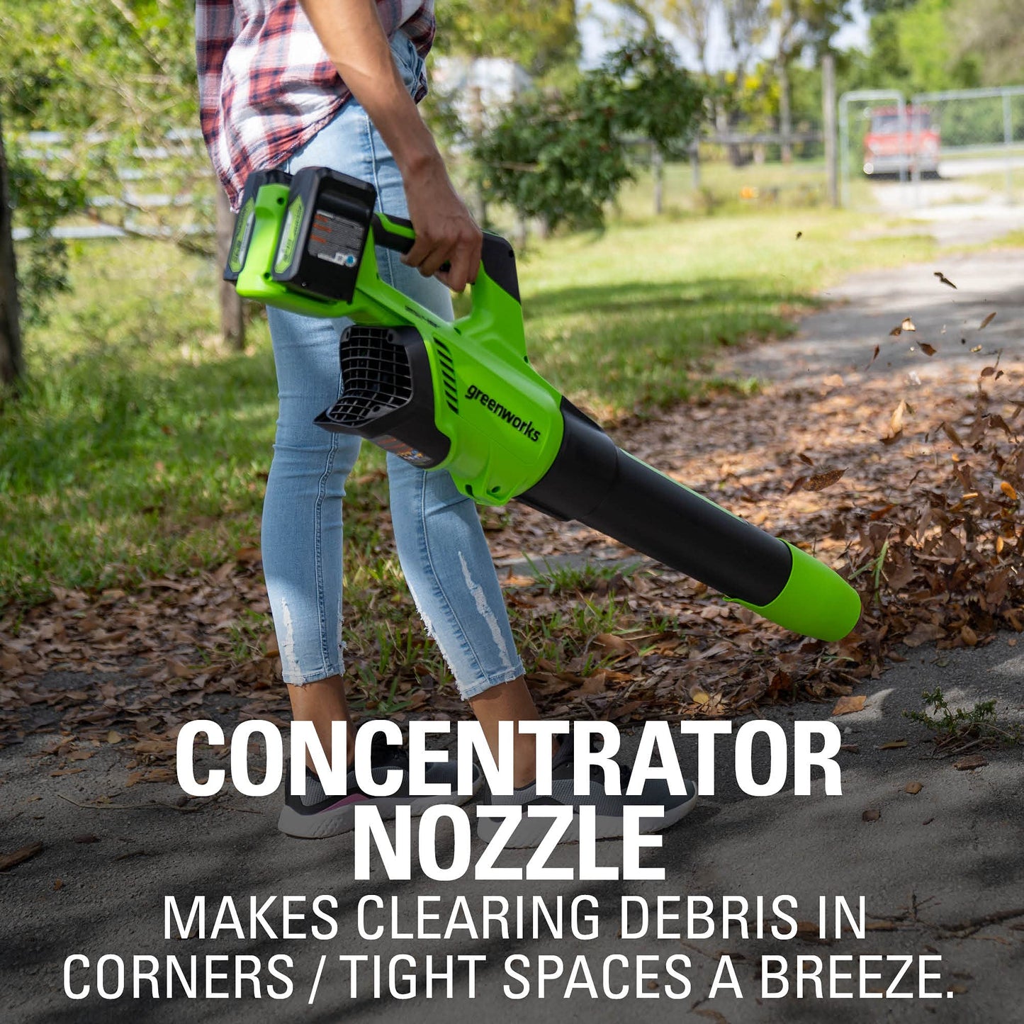 Greenworks 48V (24V x 2) Cordless Brushless Axial Leaf Blower (140 MPH / 585 CFM / 200+ Compatible Tools), (2) 4.0Ah Batteries and Dual Port Rapid Charger Included