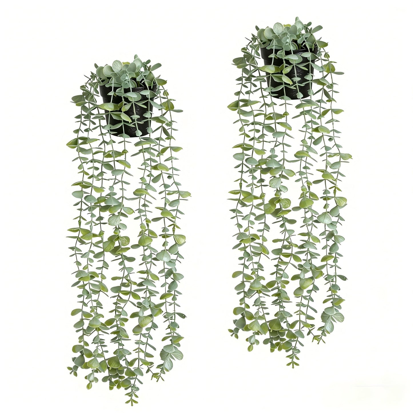 echosari 2 PCS Fake Hanging Plants, Artificial Potted Plants Eucalyptus, Greenery Faux Plants Indoor for Modern Boho Home Bedroom Wall Book Shelf Decor