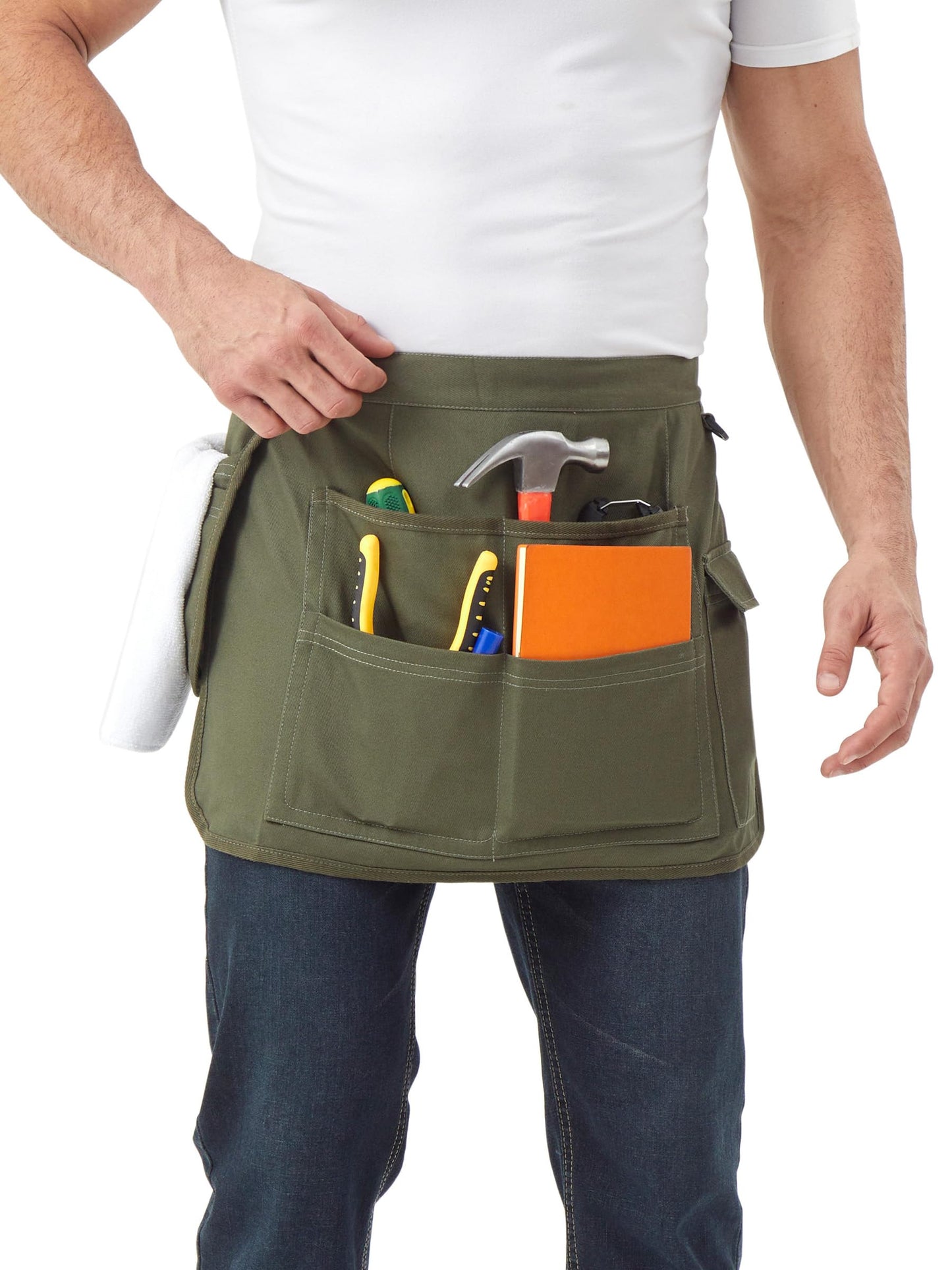 Nanxson Tool Apron Half Canvas Apron With Muti-Pockets for Home Garden Painting Crafting Woodworking CFG003