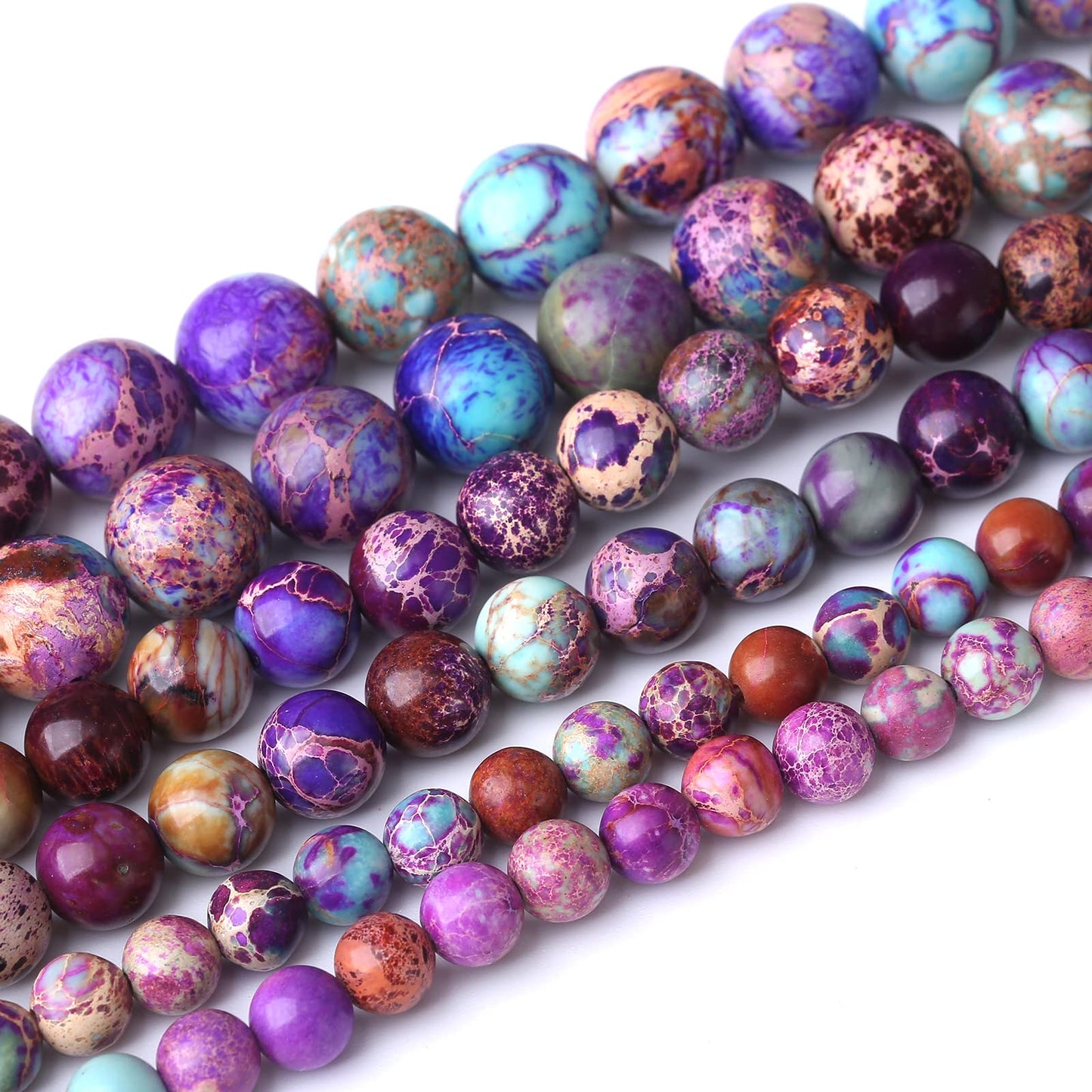 45PCS 8MM Natural Galaxy Sea Sediment Jasper Stone Beads Energy Healing Beads for DIY Jewelry Bracelet Necklace Making for Jewelry Making15Inch