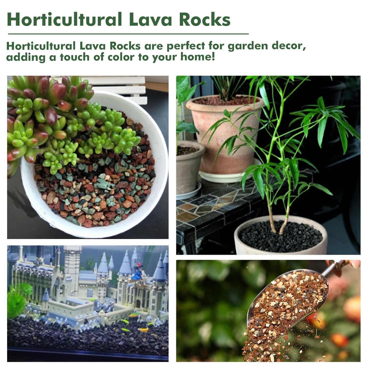 11 Pounds Mix Horticultural Lava Rocks, 3-6 mm Lava Rocks for Plants, Bonsai Rocks Horticultural Grit Soil Cover Gravel for Succulents and Hydroponics, Fairy Gardening, Top Dressing, Plant Drainage