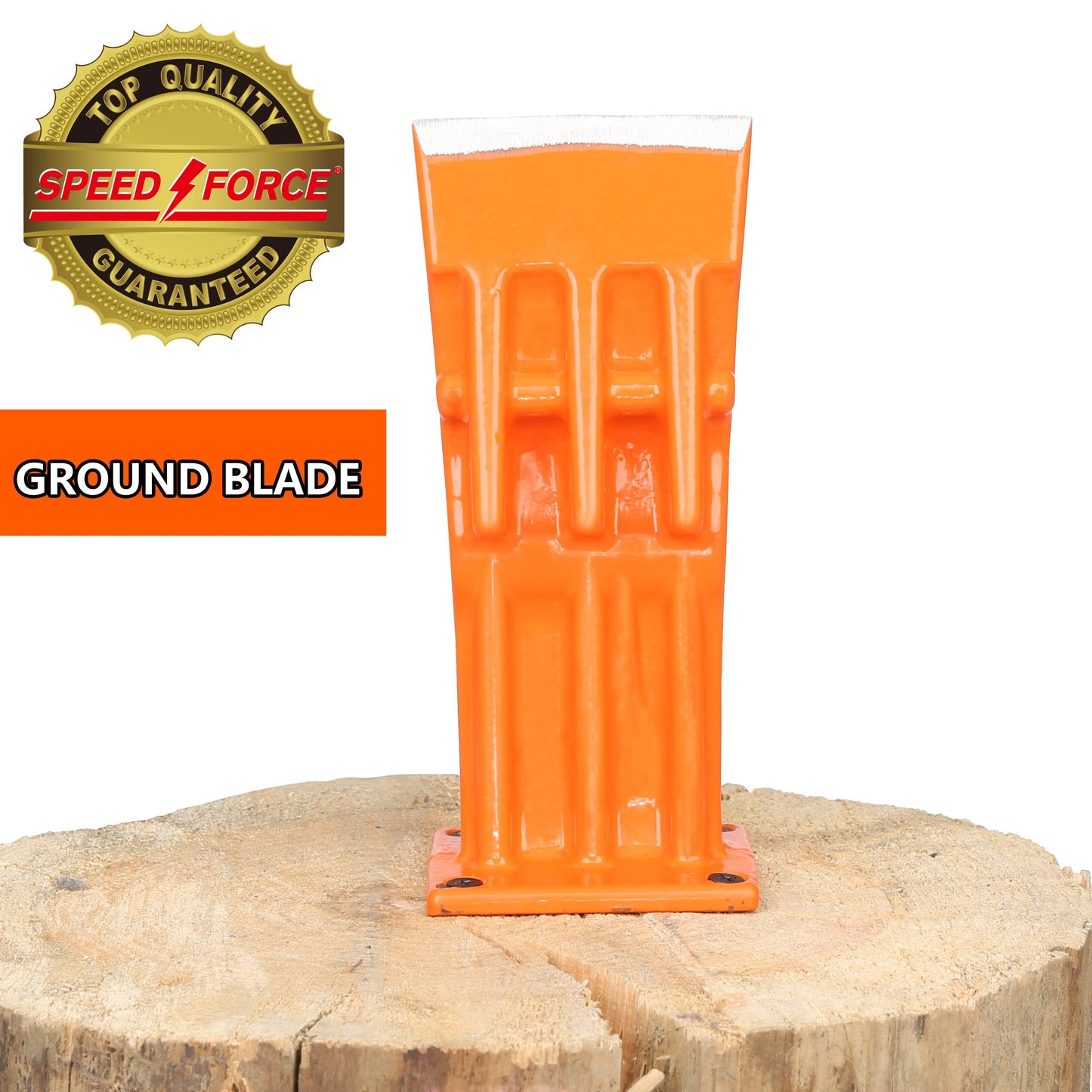 SPEED FORCE Firewood Kindling Log Wood Splitter – No Axe! Wedge Point Splits Firewood, 3 Inch Orange with Safety Cover