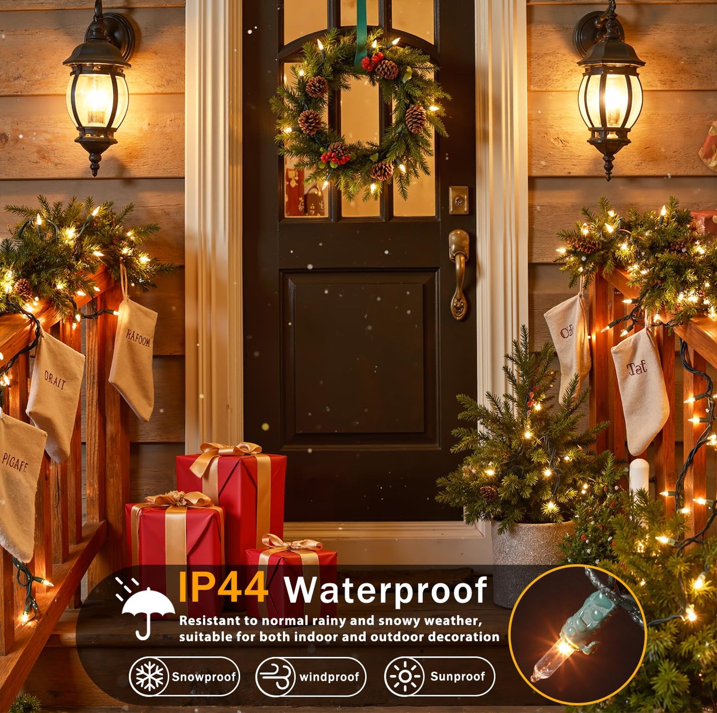 ooLALoo 2Pack 50-Count Warm White Christmas Lights, 13FT Incandescent Mini String Lights Green Wire, UL Certified Connectable Christmas Tree Light for Indoor, Outdoor Xmas, Holiday, Home Decorations