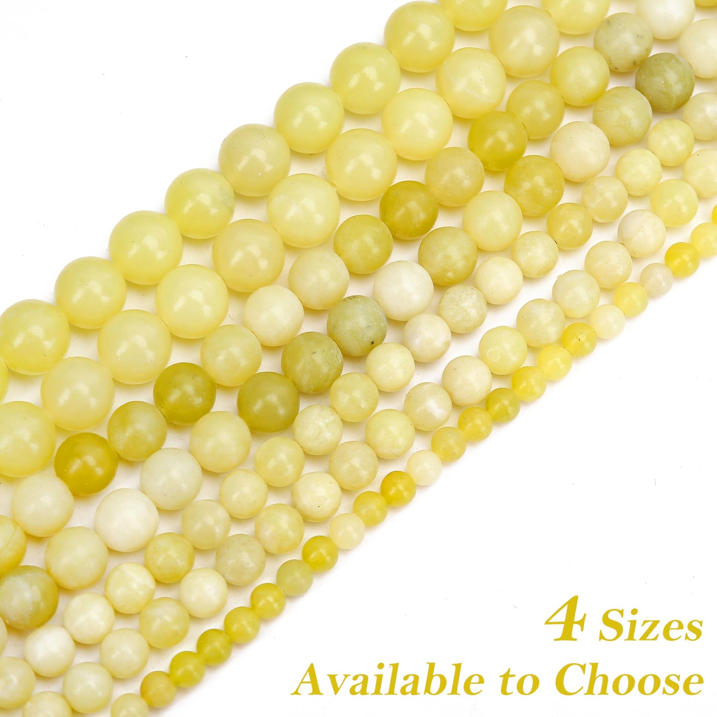 Aurehen Natural Gemstone Beads with Thread Needle Card as Complete Jewelry Making Kit, 120PCS 6mm Genuine Round Loose Energy Stone Spacer Beads, Smooth Healing Crystals for DIY Crafts (Lemon Jade)