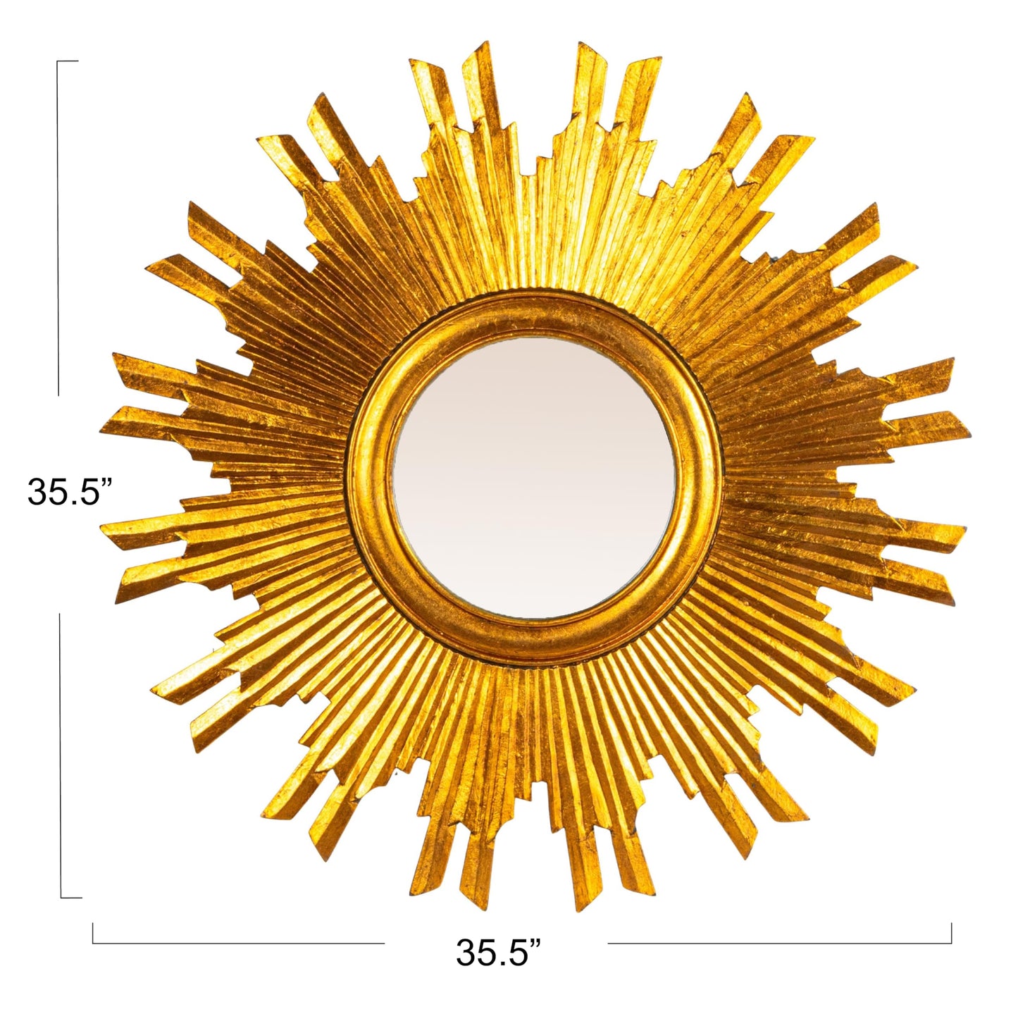 Creative Co-Op Gold Sunburst Mirror