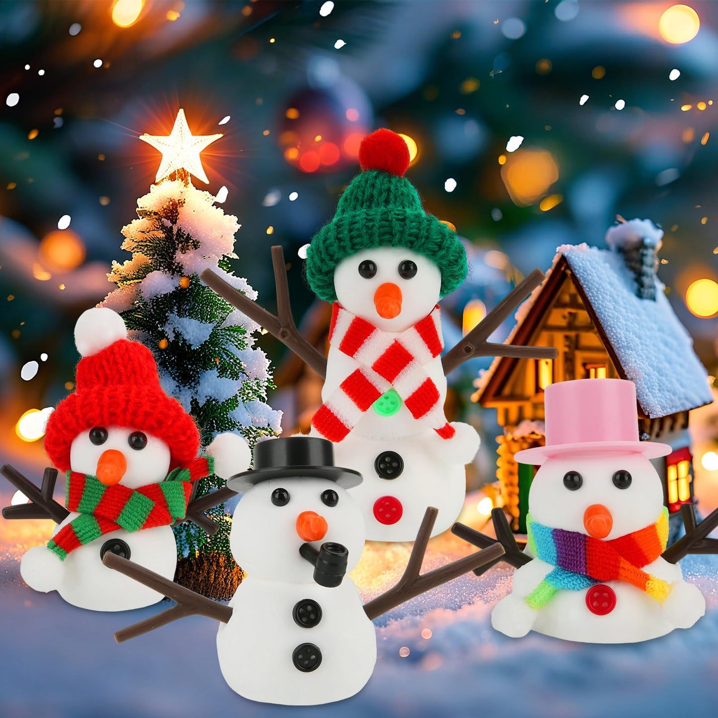 Build a Snowman Kit, 10 Pack Air Dry Modeling Clay Art Craft Supplies Christmas Crafts for Kids Ages 4-8 8-12 Christmas Activities Party Favors Toddler Boys Girls Stocking Stuffers Gifts Xmas Decor
