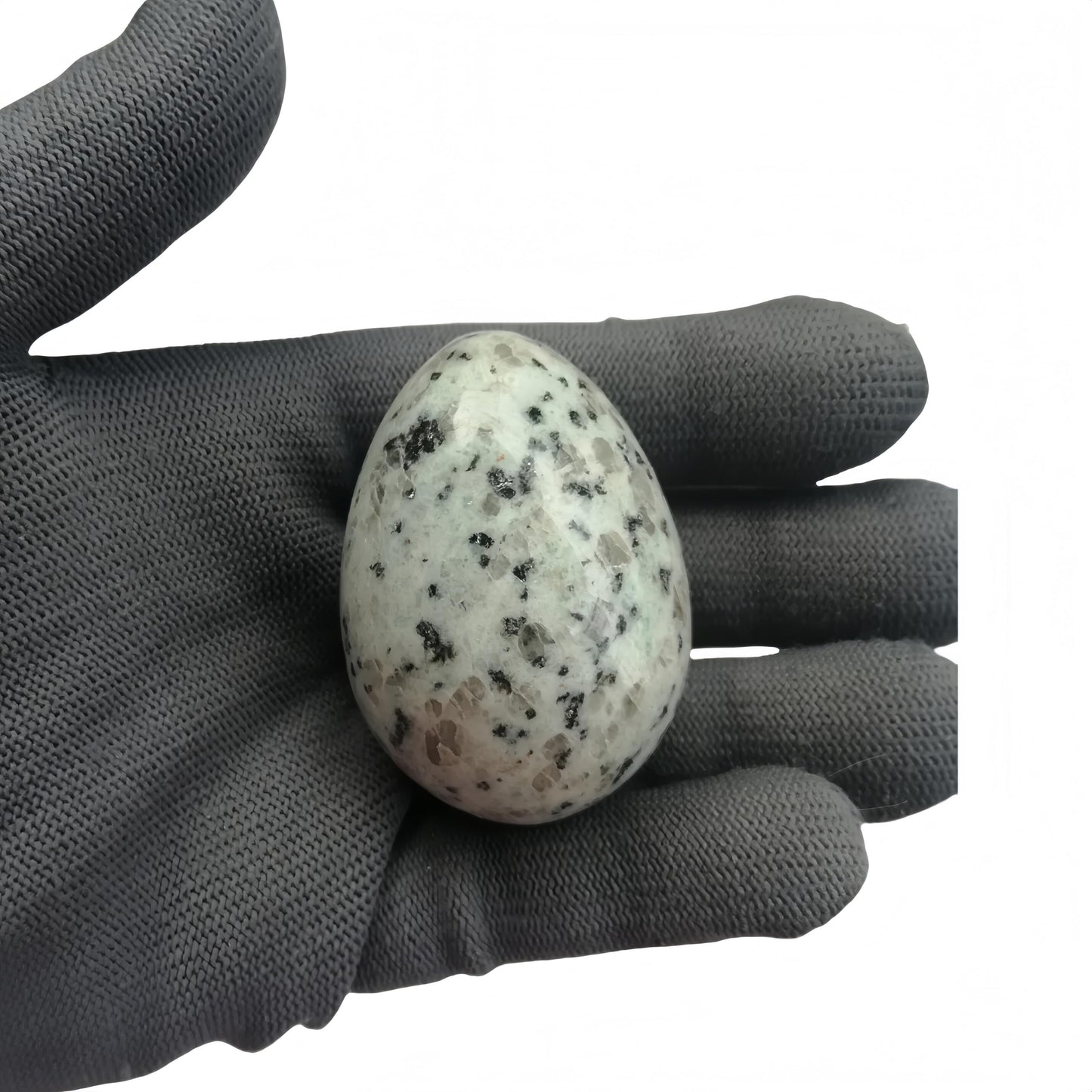 Sunshcat Natural Sesame Jasper Egg Shaped Meditation Chakra and Home Decor Balance Crystals and Healing Stones Statue Set,35 * 50mm Easter and Thanksgiving Gift,with Wooden Bracket