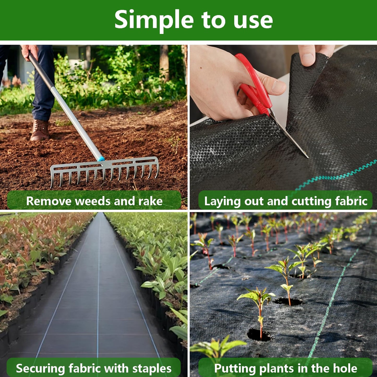 Flysogan 6ft×100ft Garden Weed Barrier Fabric Heavy Duty Landscape Fabric with Superior Permeability Easy Set up Weed Control Ground Cloth