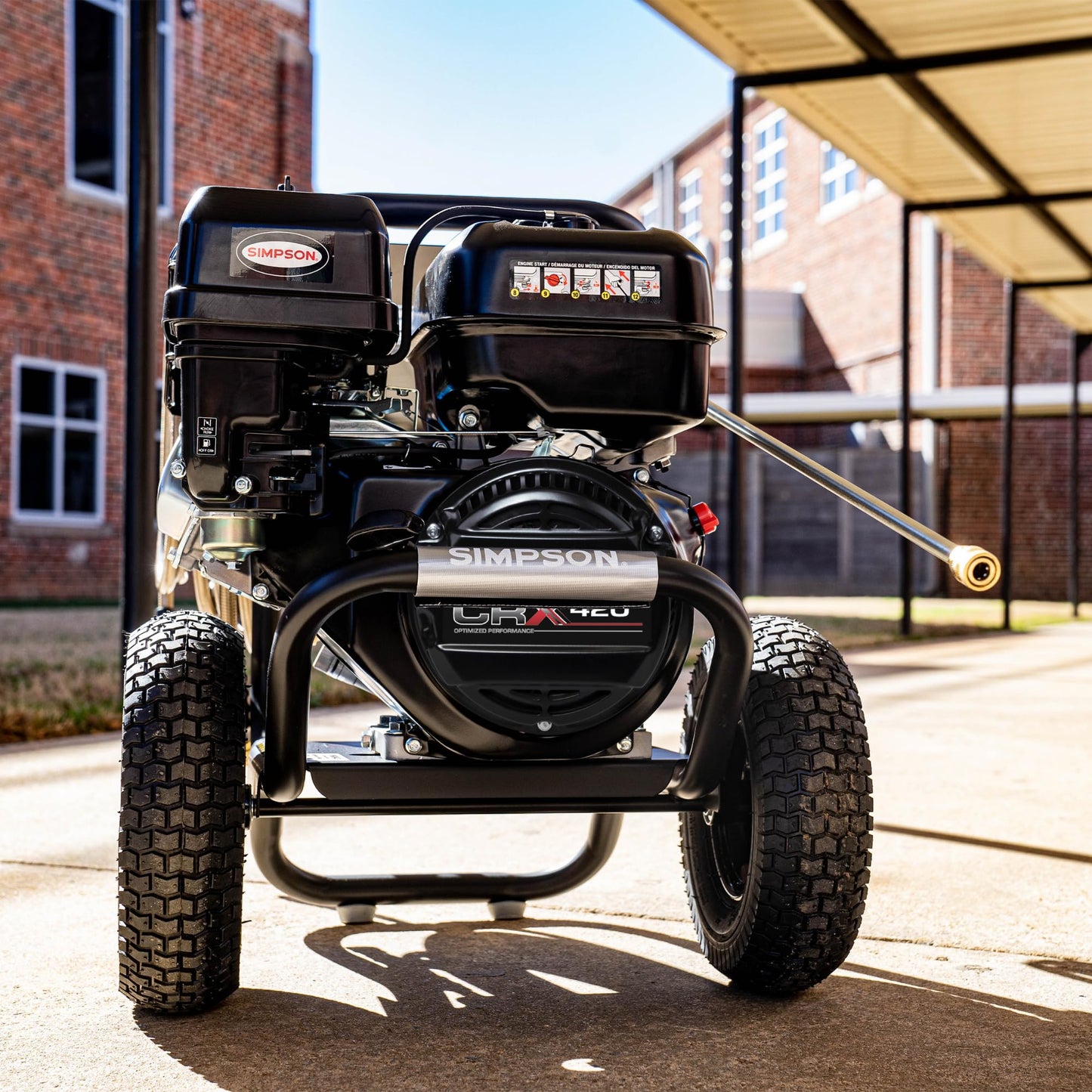 Simpson 4400 PSI Gas Pressure Washer, 4.0 GPM Commercial Power Washer, Cold Water, 50' Hose, PowerShot, 49-State Compliant (PS60843) - Black