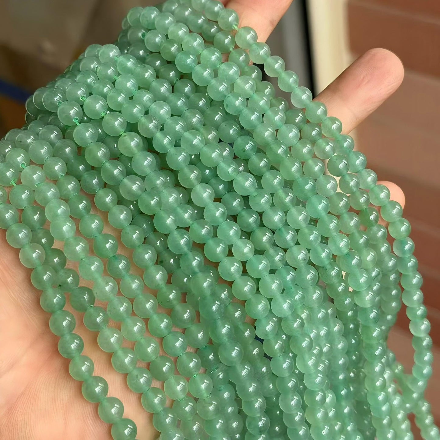 MJDCB Natural Stone Beads Green Aventurine Round Loose Beads for Jewelry Making DIY Bracelet Necklace (6mm)