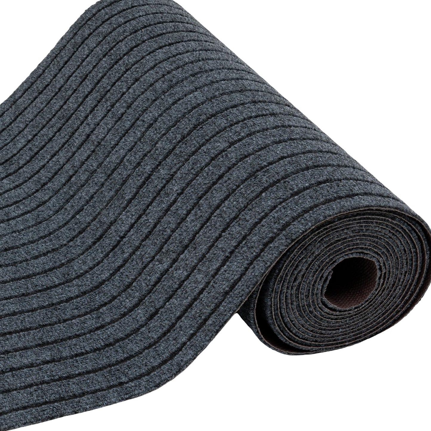 MuChaIOAK 6m/20Fft Non-Slip Carpet, Floor Protector Rug Mat, Stair Hallway Runner Rug Large Size Protective Stair Cover, Indoor Carpet for Bedrooms Living Rooms Balconies Entryways Stairs (Black Grey)