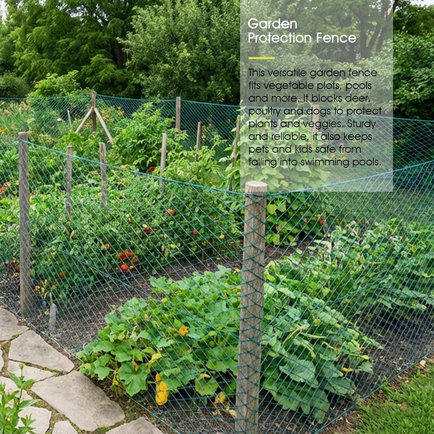 Bird Netting for Garden Protection, 13 x 40 FT Heavy Duty Garden Netting with Ties and Landscape Staples for Vegetable, Fruit Trees & Other Plants Against Birds Deer Squirrels and Poultry