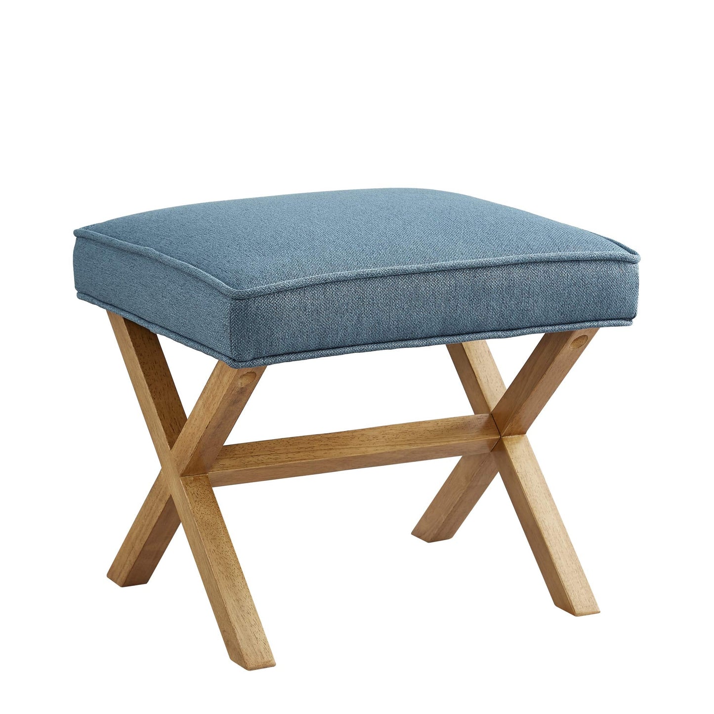 Amazon Brand – Rivet Mid-Century Modern X Stool Ottoman Chair, 20" W, Indigo - Amazon Vine