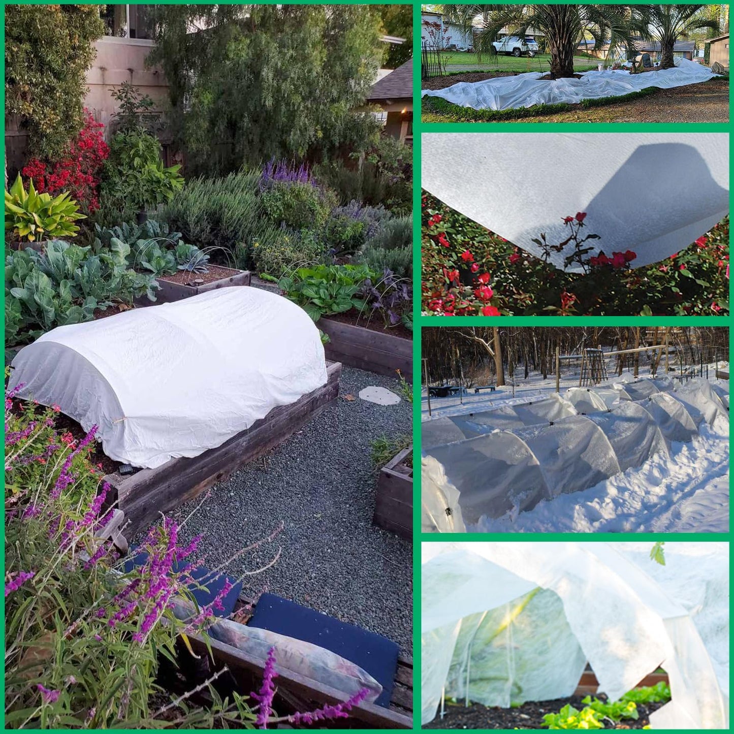 Garutom Plant Covers Freeze Protection 10ft x 33ft 1.1 oz Frost Cloth Plant Freeze Protection, Frost Blankets for Outdoor Plants Winter or Floating Row Covers Shade Cloth for Gardens, Vegetables