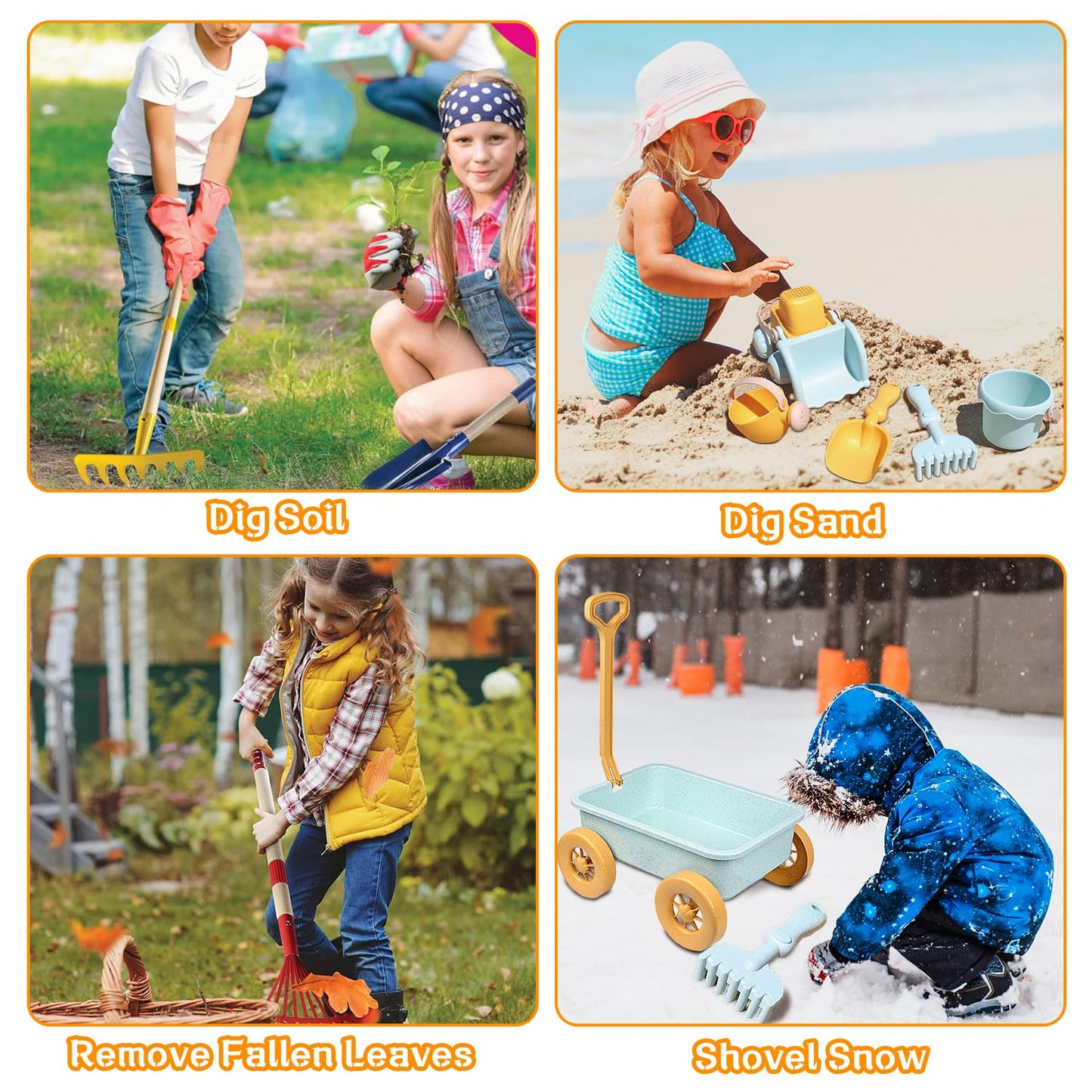Mostop Kids Gardening Tools Outdoor Toys with Wheelbarrow, Kids Wheelbarrow Outside Toys for Kids Age 4-8, Educational STEM Learning Pretend Toys Outdoor Indoor for Toddlers Kids Boys Girls