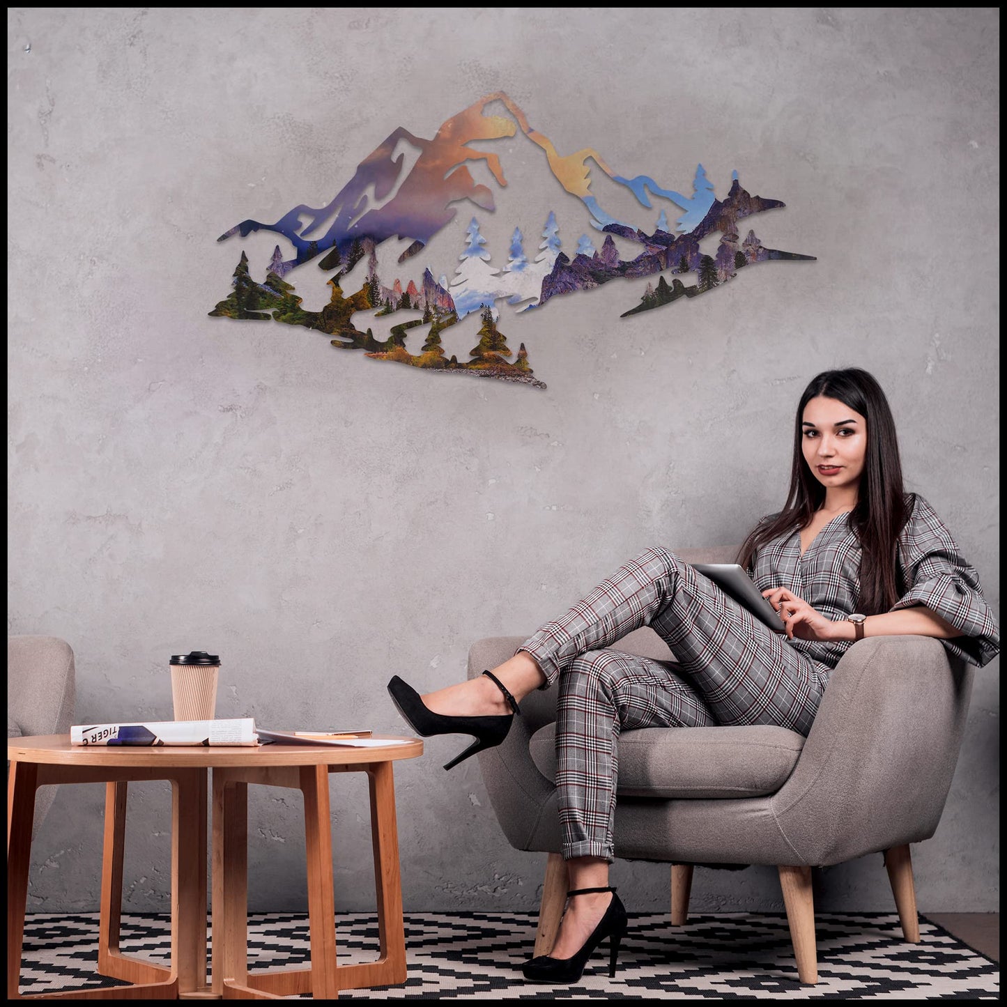 METALPLEX Yosemite Basin Mountain Range View Metal Wall Art – Aluminum Wall Decor with Matte Finish – Fade, Water and Scratch Resistant, Nature Landscape Artwork for Indoor Use – Large 47"x22"