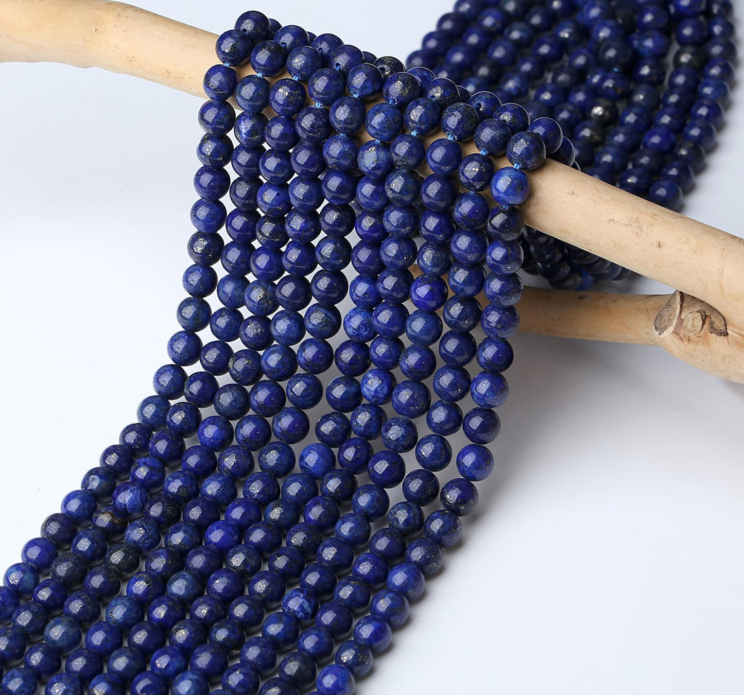 NUKAYAI Lapis Lazuli Beads 100Pcs 8mm Blue Beads Loose DIY Round Stone Bead for Bracelet Necklace Earrings Making