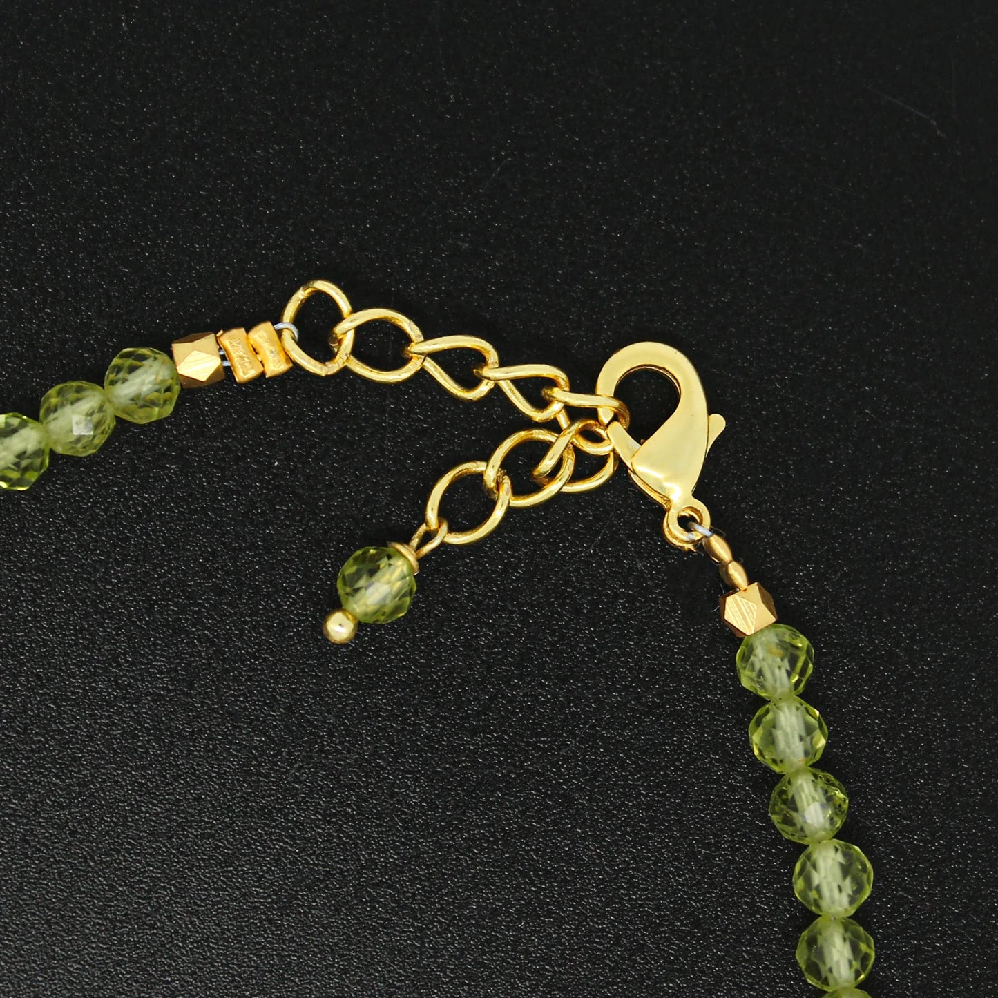 Gempires Natural Peridot Beaded Bracelet August Birthstone Crystal Jewelry Hypoallergenic 8 Inch Gold Plated Green Gemstone Dainty Bracelets For Women