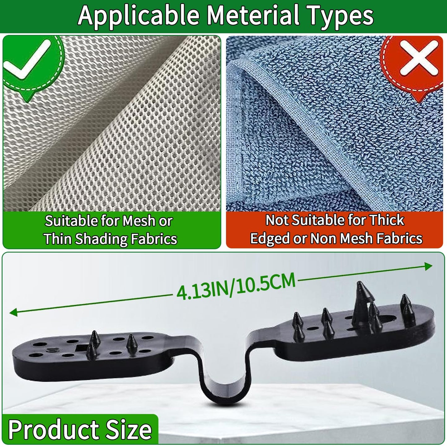 100Pcs Shade Cloth Clips, Black Plastic Heavy Duty Sun Shade Clips for Sun Shade Net, Gardening Shade Cloth, Anti Bird Netting, Removable & Reusable Windproof Awning Clamp (Black-100PCS)