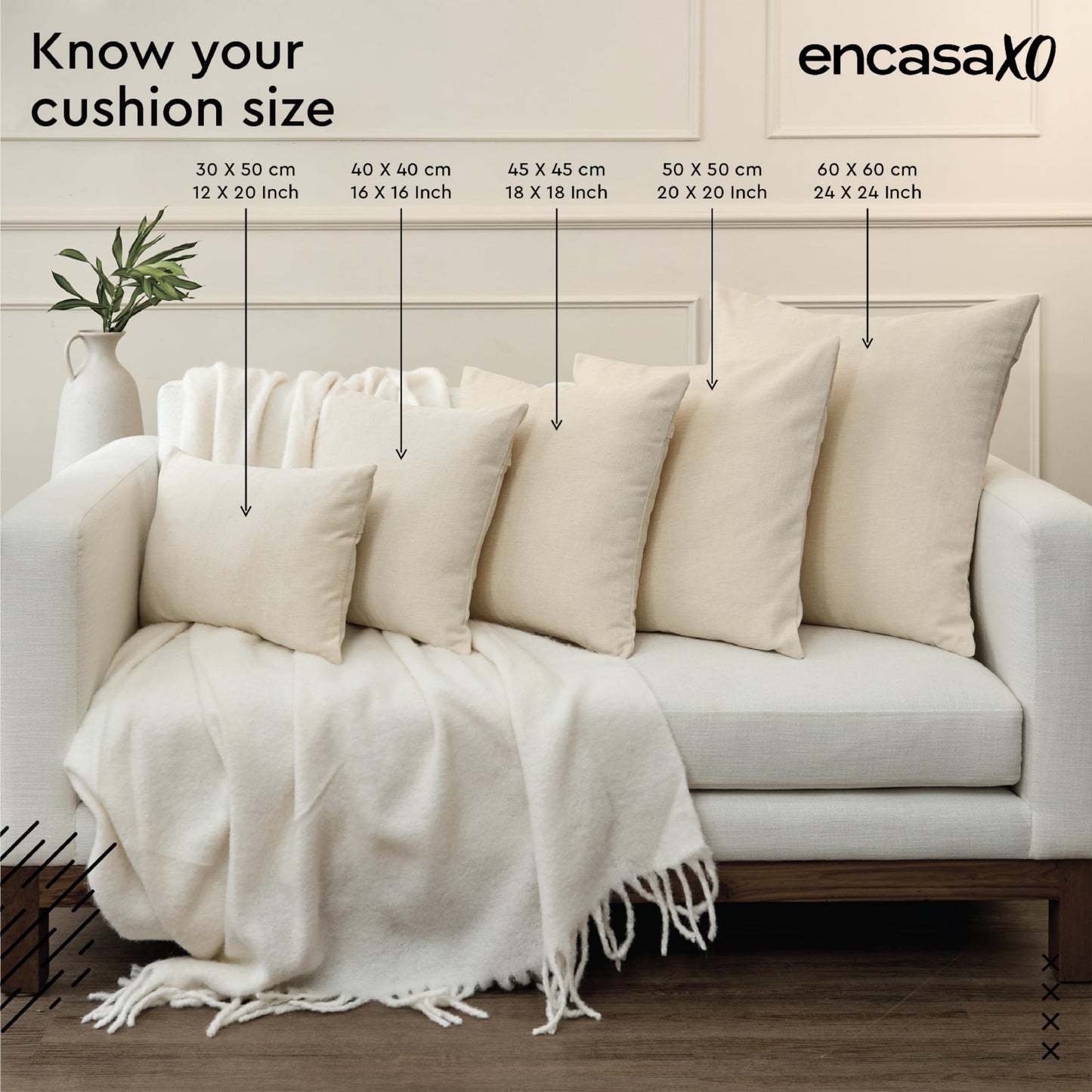 Encasa XO Throw Pillow Covers 18x18 in Set of 2 Leaf Green | No Inserts | Cotton Pillow Covers For Living Room, Bed, Sofa, Couch | Decorative Cushion Covers With Improved Zipper