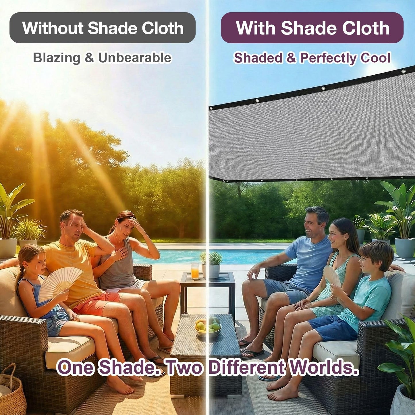 Outaro 90% Sun Shade Cloth with Gromments, 0 6' X 0 8' Pergola Shade Cover Canopy, UV Protection Mesh Tarp Sun Screens for Outdoor Patio Garden Gazbos Porch Courtyard, Light Gray