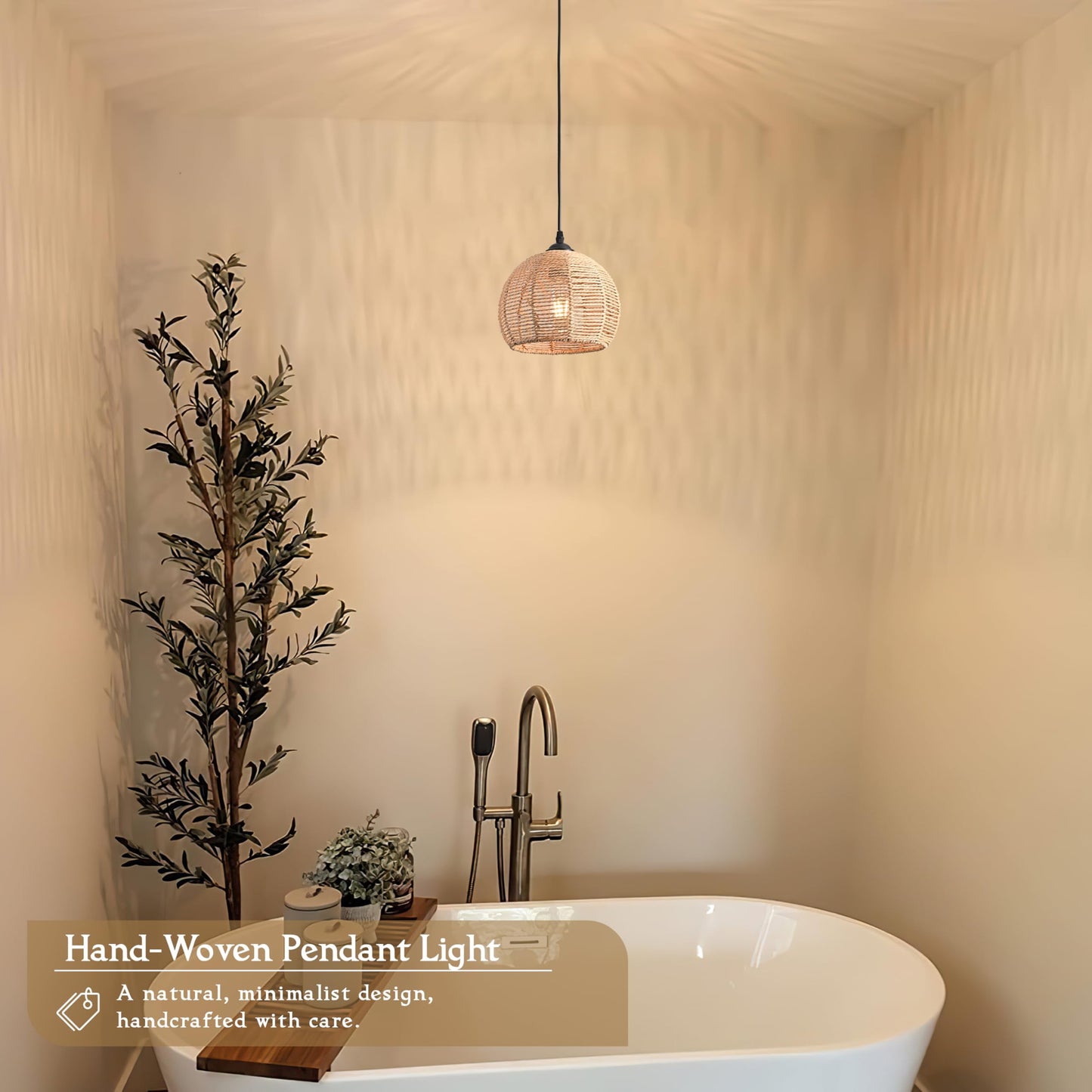 AyshwillDec Mini Hemp Rope Woven Pendant Light Woven Light Fixture Boho Chandelier Light Fixture Wicker Pendant Light Rattan Light Pendant Dome Wicker Chandelier for Bedroom Kitchen Island(Bulb Incl.)