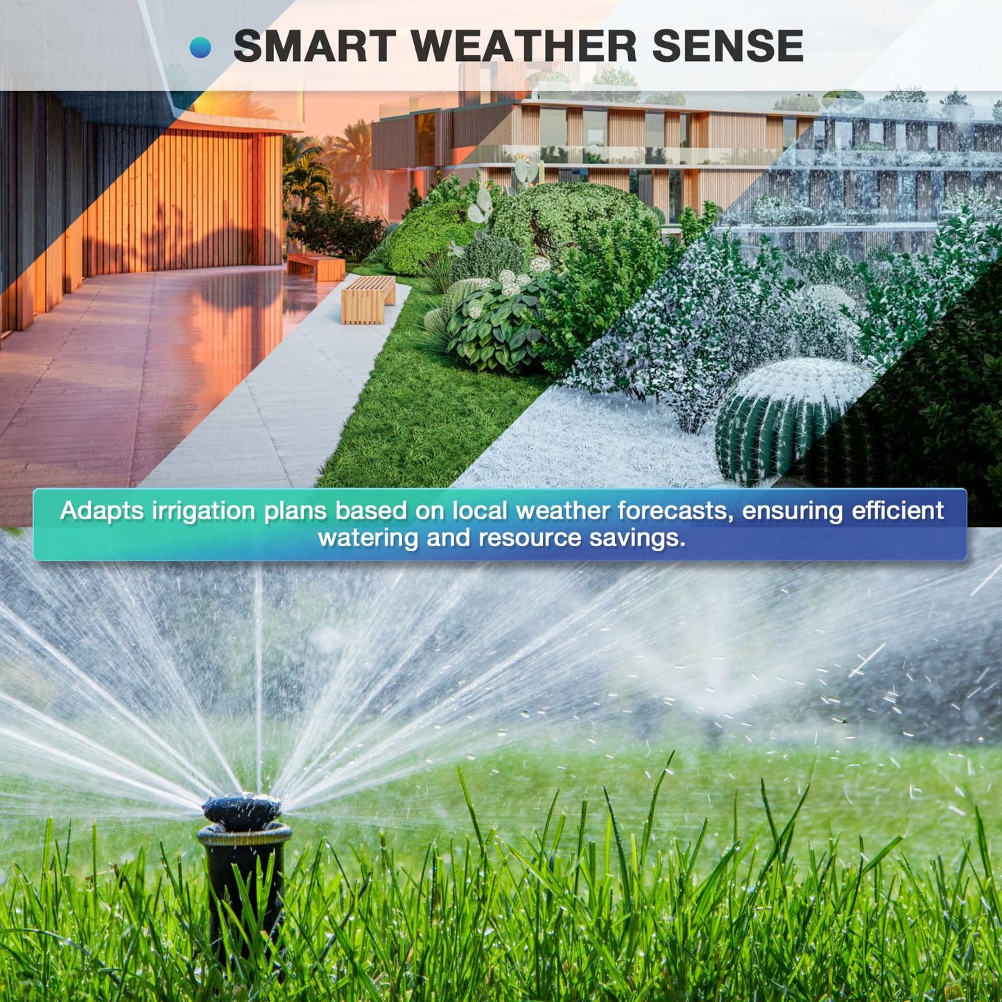 8 Zone Smart Sprinkler Controller with Local Weather Intelligence and Atmosphere Lights, Automated Watering and App Control WiFi Irrigation System, Save Water Through Rain Skip