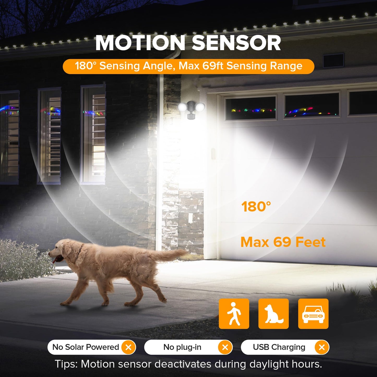 LUTEC 32W 3500 Lumen LED Security Lights Motion Sensor Light Outdoor, 5000K Daylight, IP65 Waterproof, Dusk to Dawn, Hardwired Motion Detector Flood Light for Garage, Yard, Porch-Black