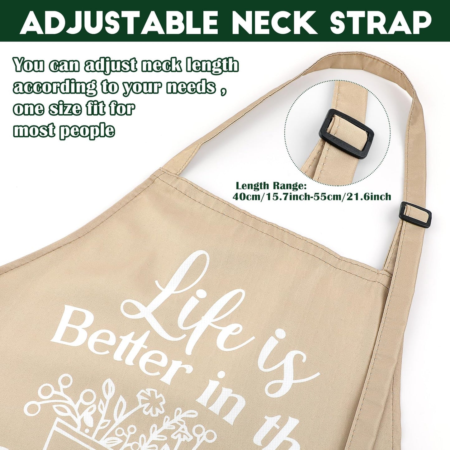 Breathffy 3 Pcs Funny Gardening Aprons for Women Waterproof Garden Apron with Pockets Floral Aprons for Gardener Plant Lover Gifts for Mom Grandma Wife Mother's Day Birthday Housewarming