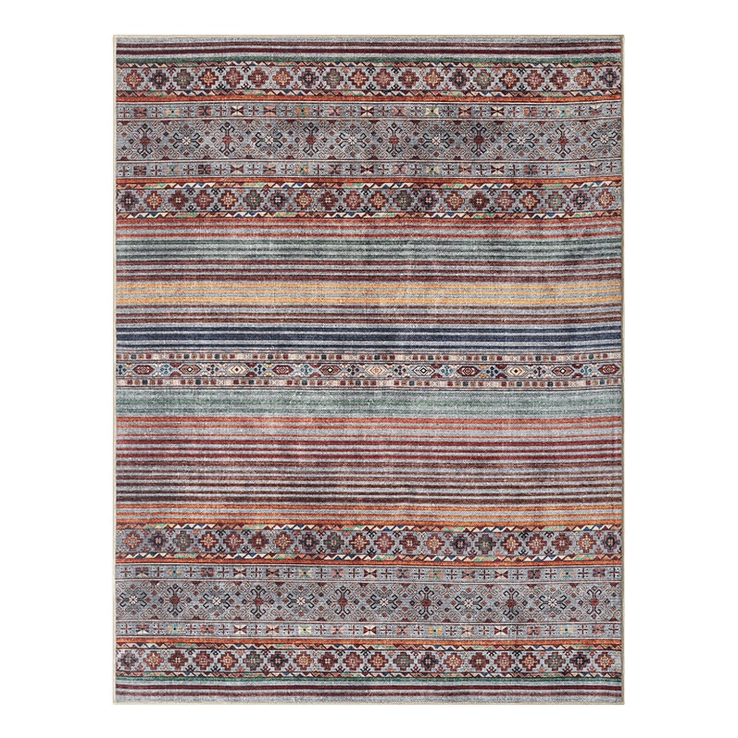 Keen Home Design 3x5 Rug - Machine Washable Entry Rug with Non-Slip Backing, Ideal for Enteryway, Kitchen, Bathroom, Laundry Room - Vintage, Easy Clean, Durable, Low Pile Rug - (3' x 5')