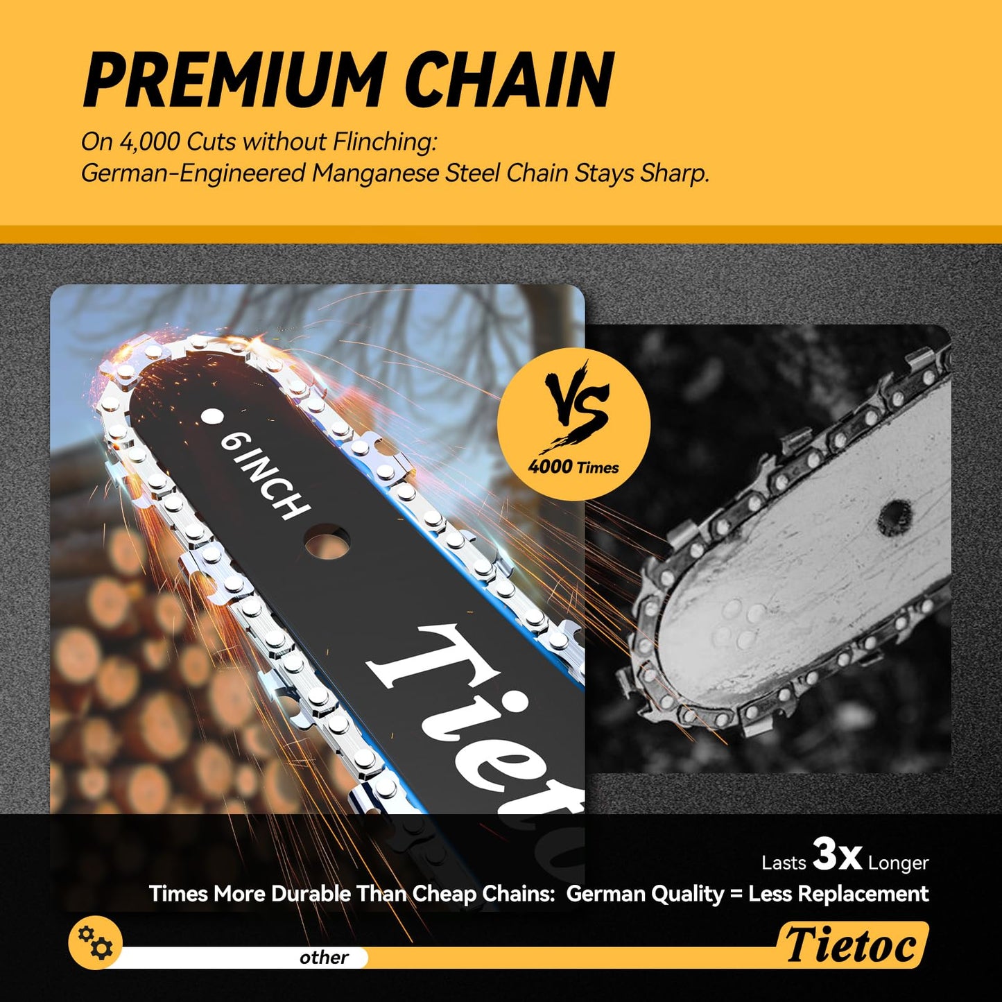 Mini Chainsaw Cordless,6 Inch Portable Electric Chainsaw with 2 Battery 2 Chains,Battery Powered Small Handheld Chain Saw with Automatic Oiler,for Tree Trimming,Cutting Wood,Garden Tool,Gift for Men