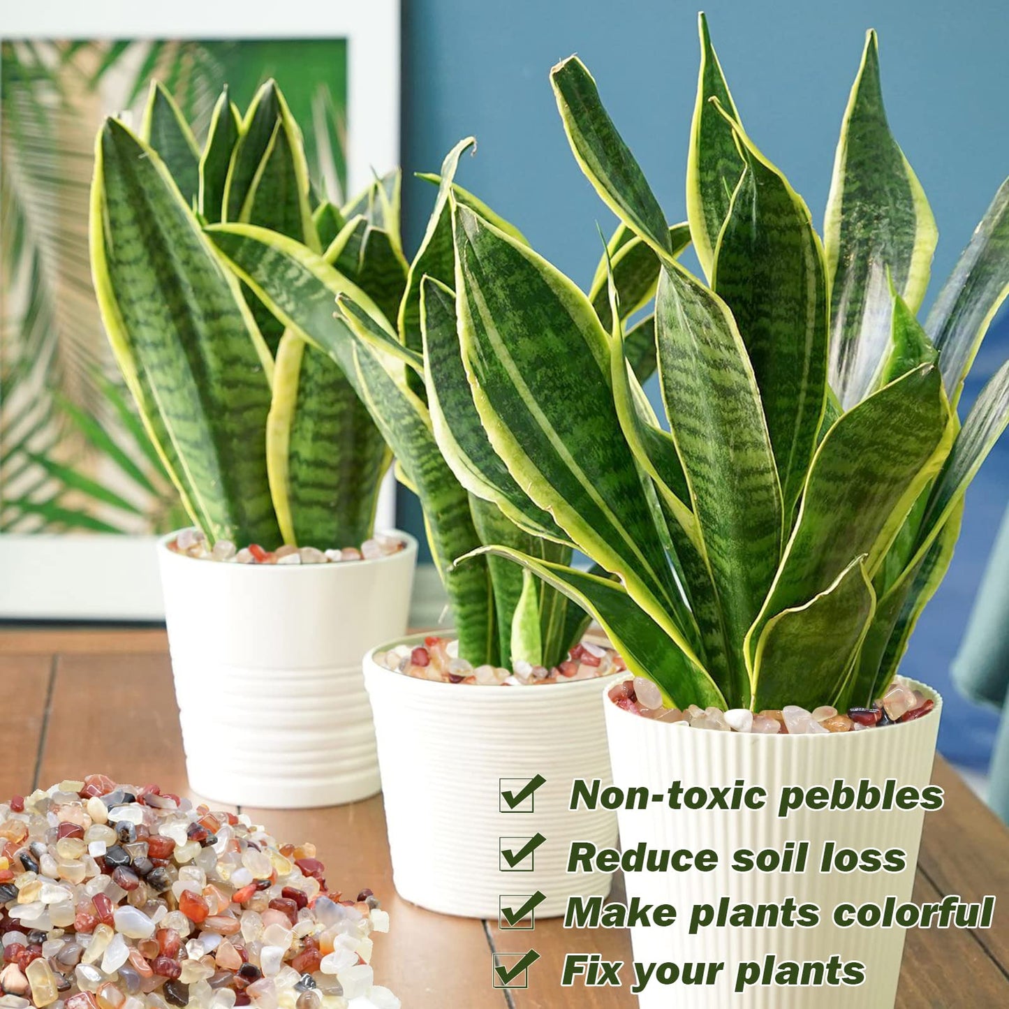 Halatool 2.2LB Crystal Pebbles 0.27"- 0.79" Natural Landscaping Pebbles Aquarium Gravel Decorative Polished Stone Suitable for Plants Home Decoration DIY Handmade Fish Tanks Vase Filler