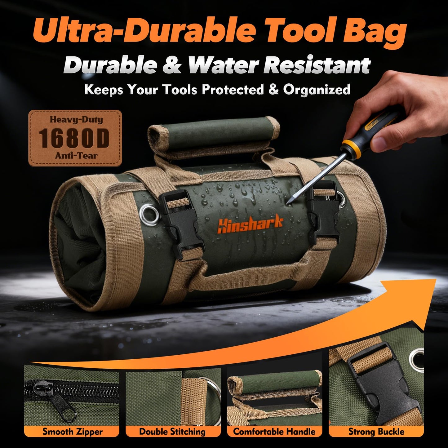 Gifts for Men, Roll Up Tool Bag, Anniversary Birthday Gifts for Men Dad Husband Him Boyfriend, Father Day Gifts for Dad Who Have Everything, Portable Tool Organization for Mechanic Welding Electrician