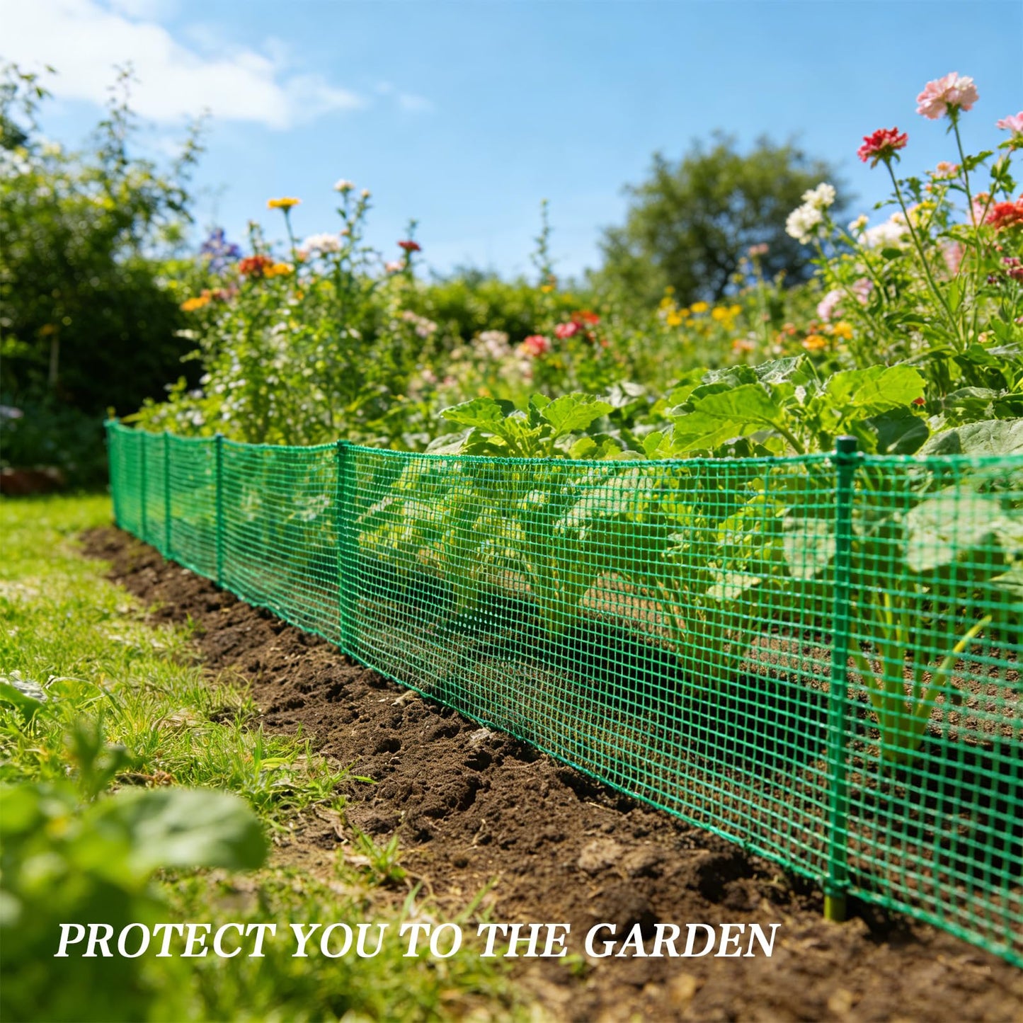 Hortifan Garden Fence Temporary Fence, 4'x100' with 50 Zip Ties, Plastic Fencing Safety Fence Snow Fence, Construction Fencing for Yard, Deer, Pet, Rabbits, Chicken, Dogs, Animal Barrier, Green