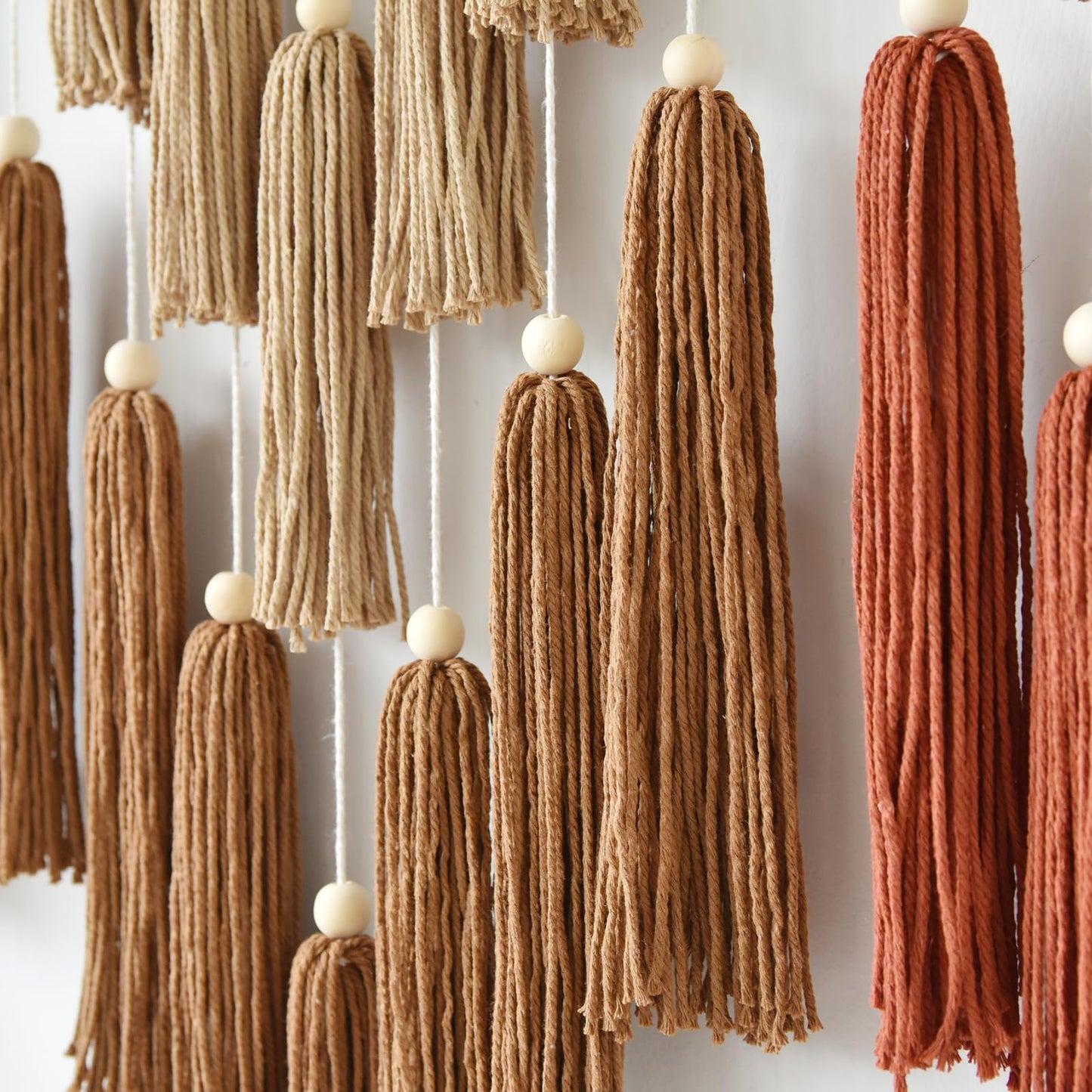 IOWER Macrame Wall Hanging Yarn Boho Wall Decor Wave Tassel Home Wall Aesthetic Living Rooms Bedrooms Offices Geometric Art Chic Home Decor 47" W x 39" L