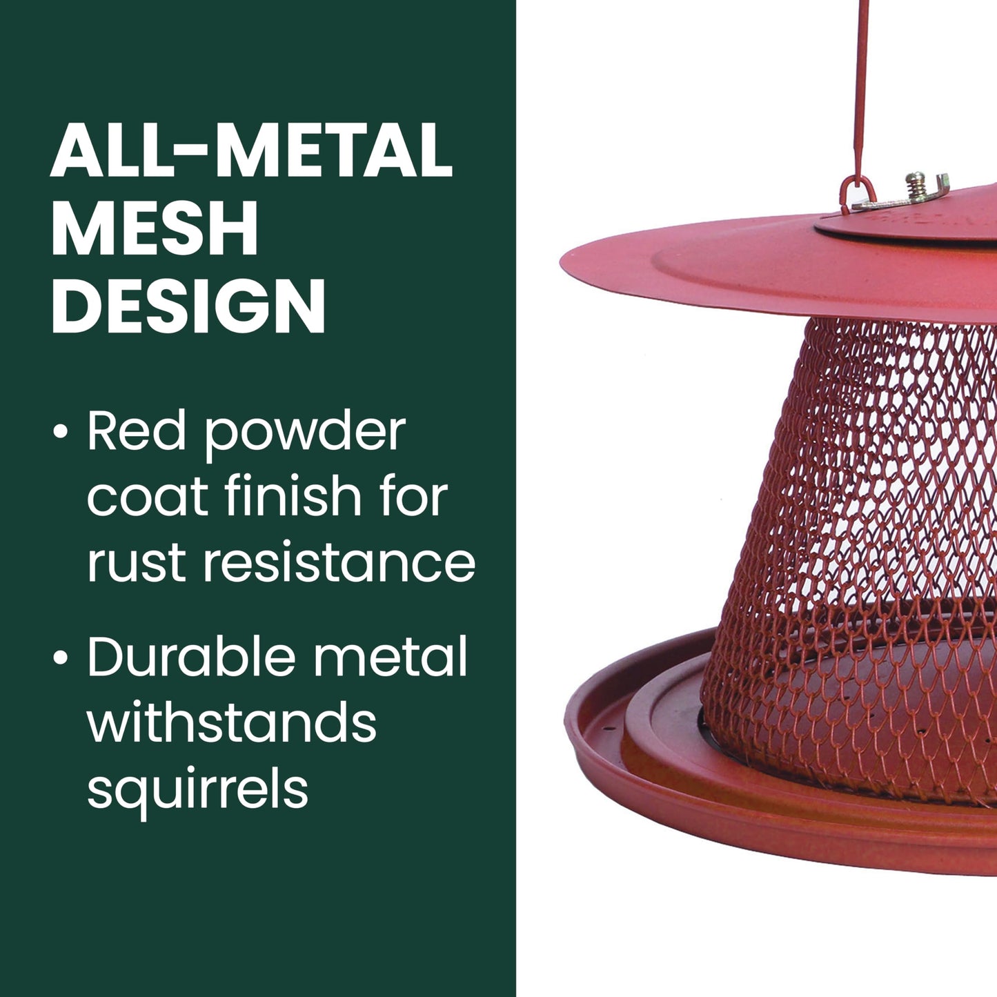 Perky-Pet Durable Wild Bird Feeder - 2.5 lb Seed Capacity - Feed up to 15 Birds at Once - Red, C00322 - Hanging Wild Bird Feeder for Outdoor Decor