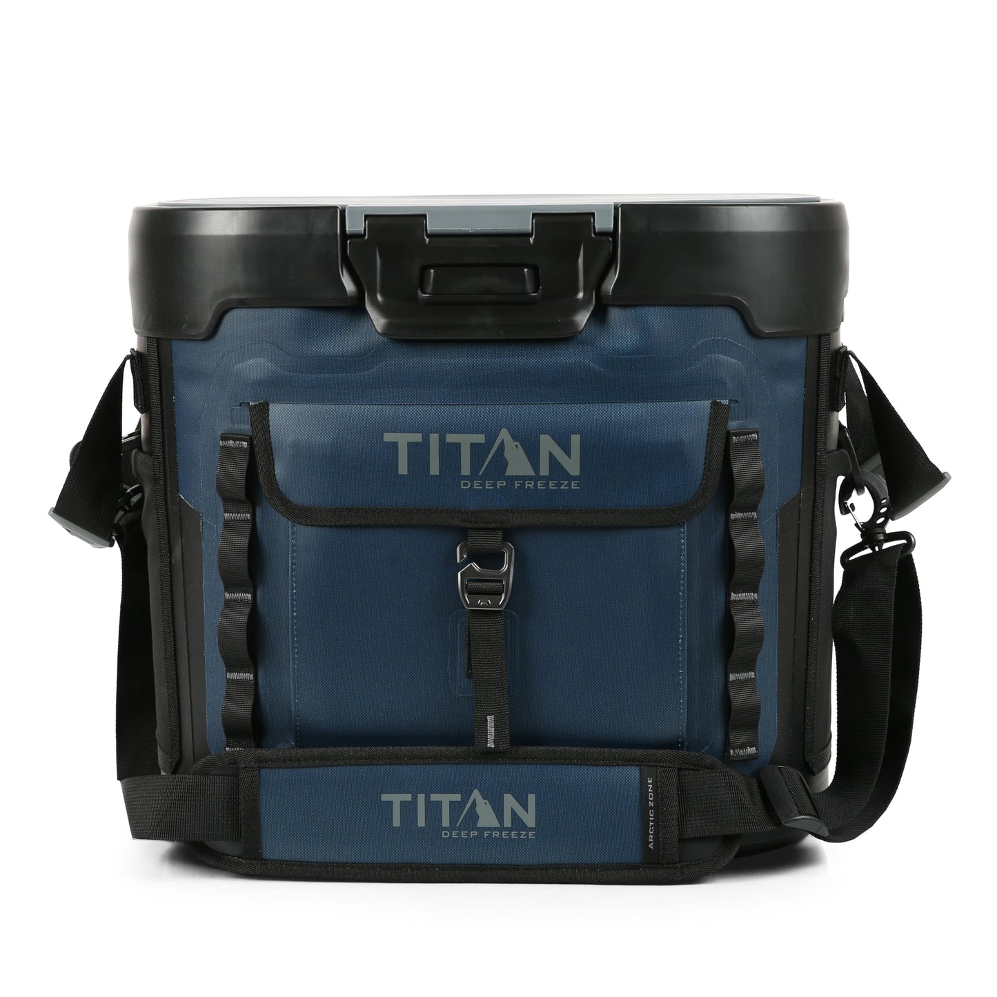 Titan by Arctic Zone Deep Freeze Cooler - 36 Can Zipperless Welded Cooler with Deep Freeze Insulation, Microban, HardBody Liner with SmartShelf - Cold Front Blue